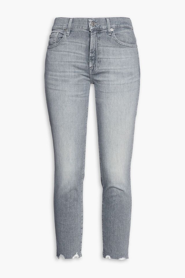 Roxanne faded mid-rise slim-leg jeans