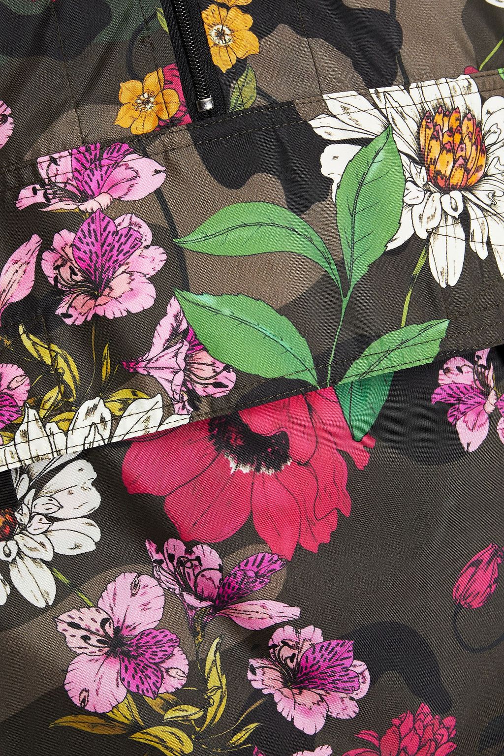 VALENTINO GARAVANI Oversized floral-print shell hooded jacket
