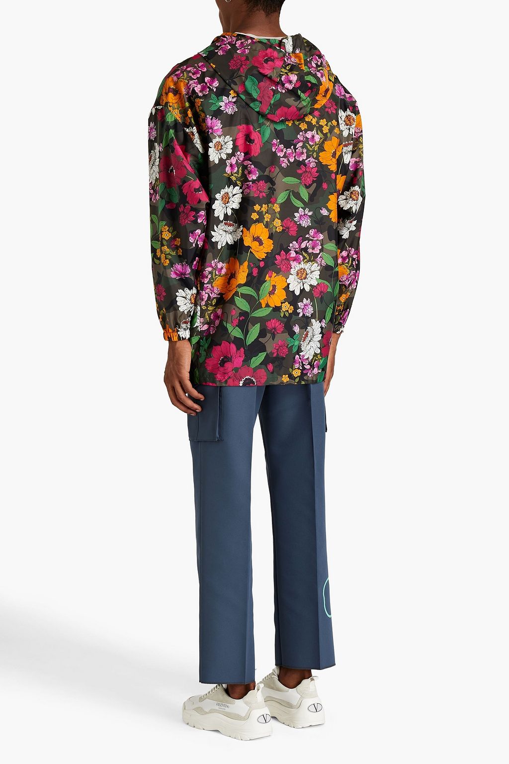 VALENTINO GARAVANI Oversized floral-print shell hooded jacket