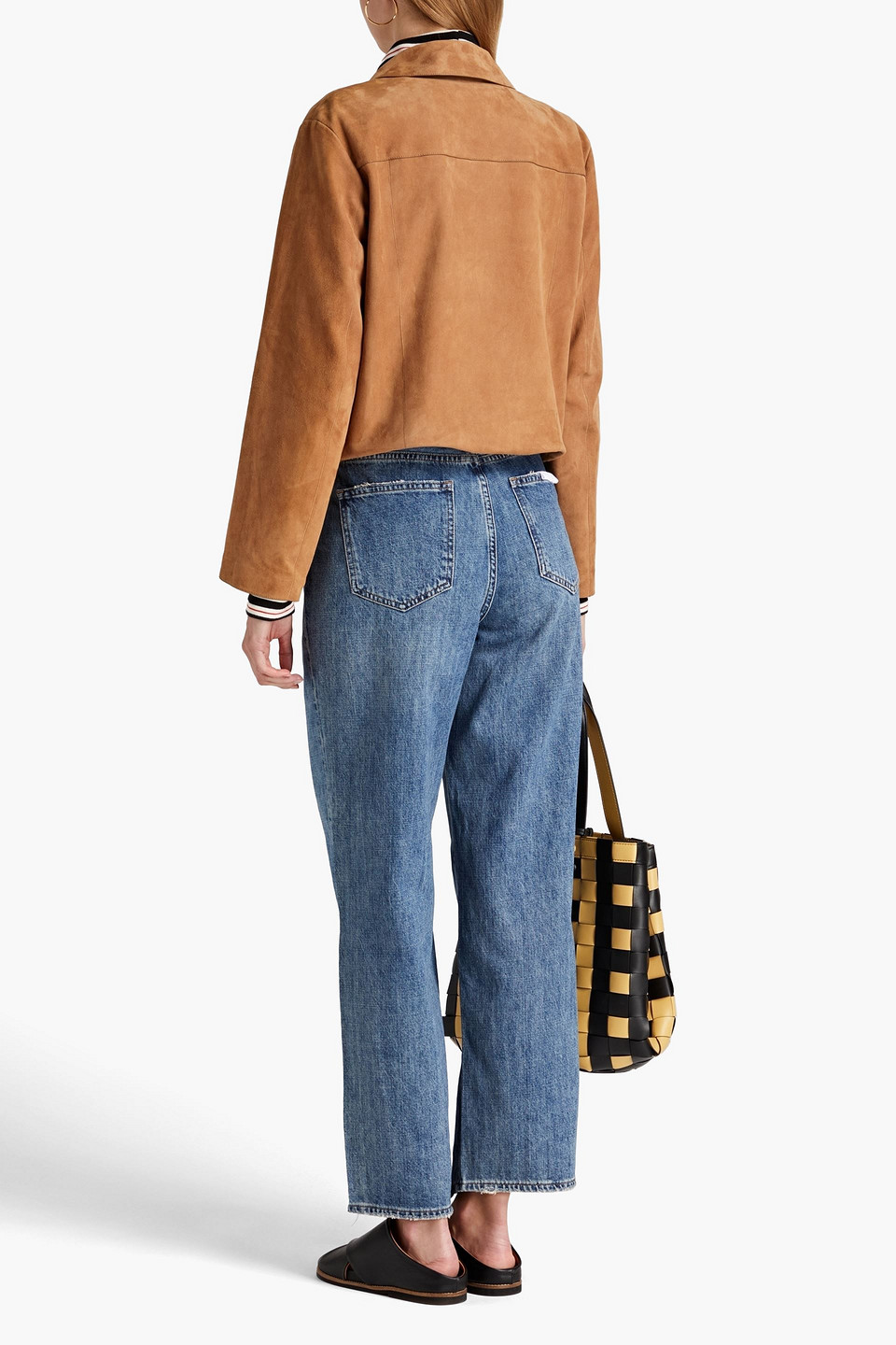 PISTOLA DENIM BOBBIE-TILBURY DISTRESSED HIGH-RISE WIDE-LEG JEANS