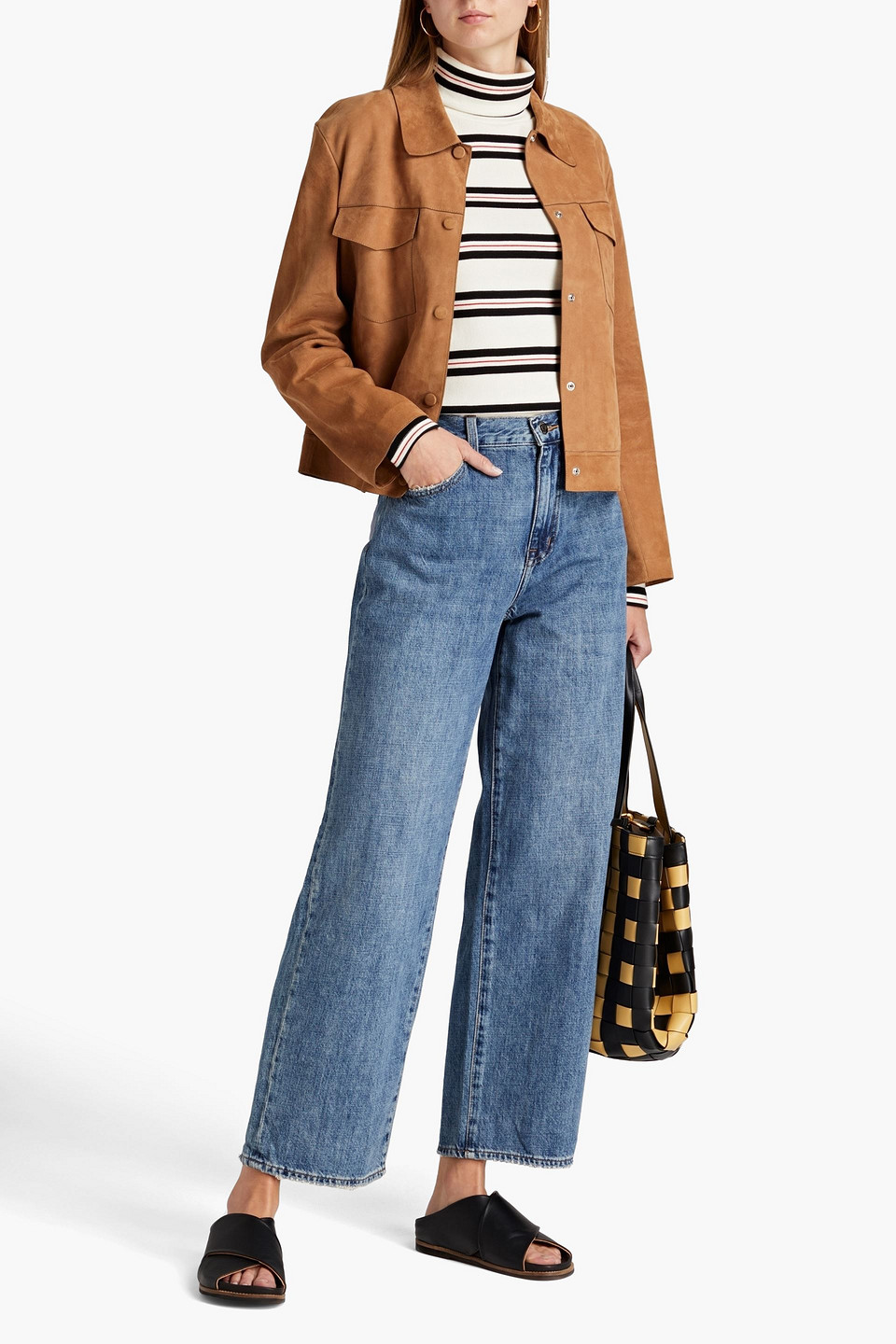 PISTOLA DENIM BOBBIE-TILBURY DISTRESSED HIGH-RISE WIDE-LEG JEANS