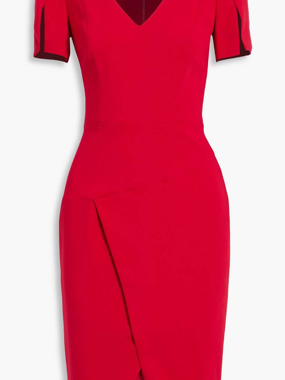 wrap-effect stretch-knit dress