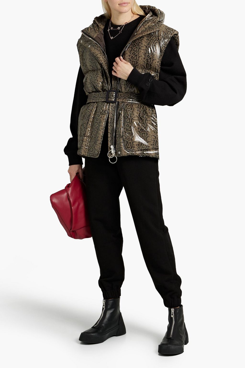 IENKI IENKI Michlin holographic quilted shell hooded down vest
