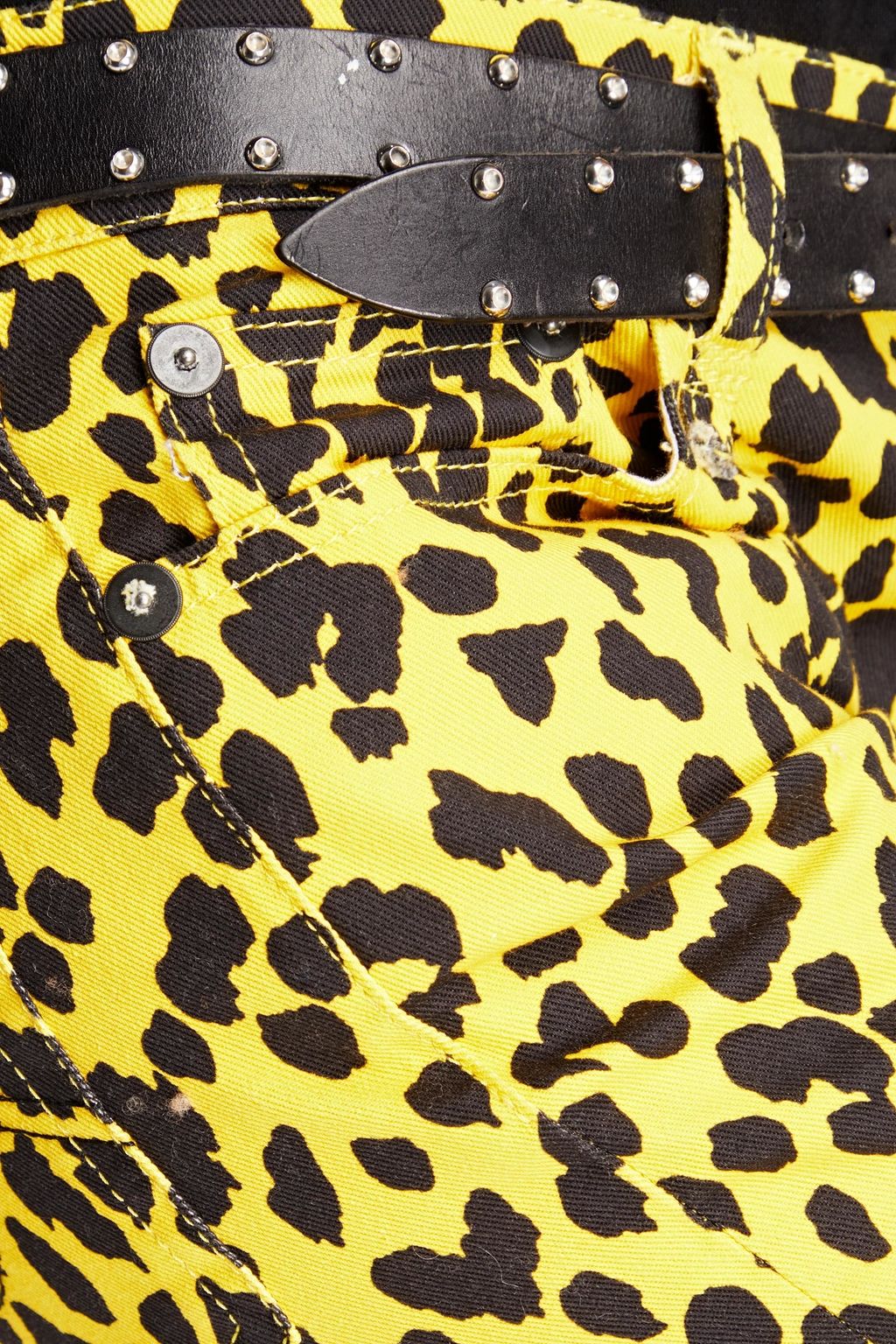 R13 Halbhohe Jeans mit schmalem Bein und Leopardenprint