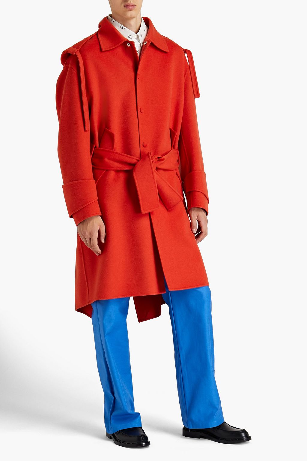 VALENTINO GARAVANI Oversized-Mantel aus Filz aus einer Woll-Kaschmirmischung mit Kapuze