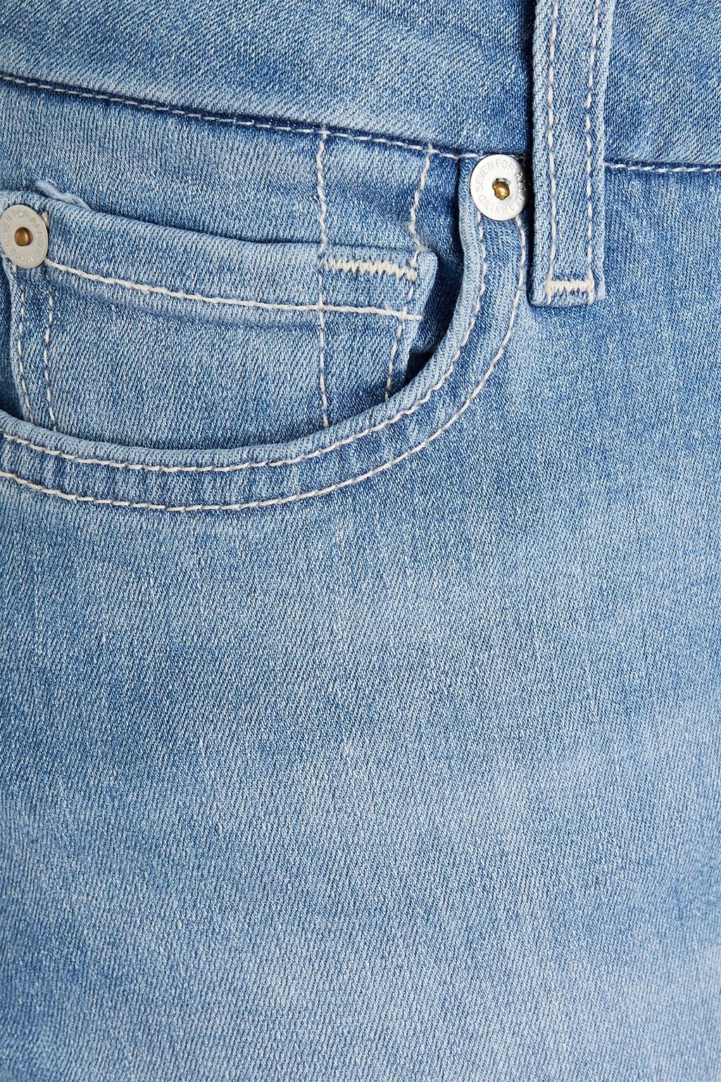7 FOR ALL MANKIND Cropped distressed mid-rise skinny jeans