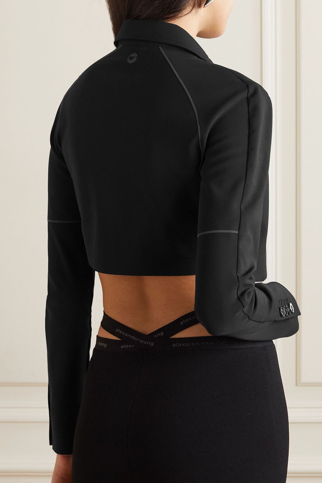 COPERNI Cropped layered tech-jersey and crepe jacket