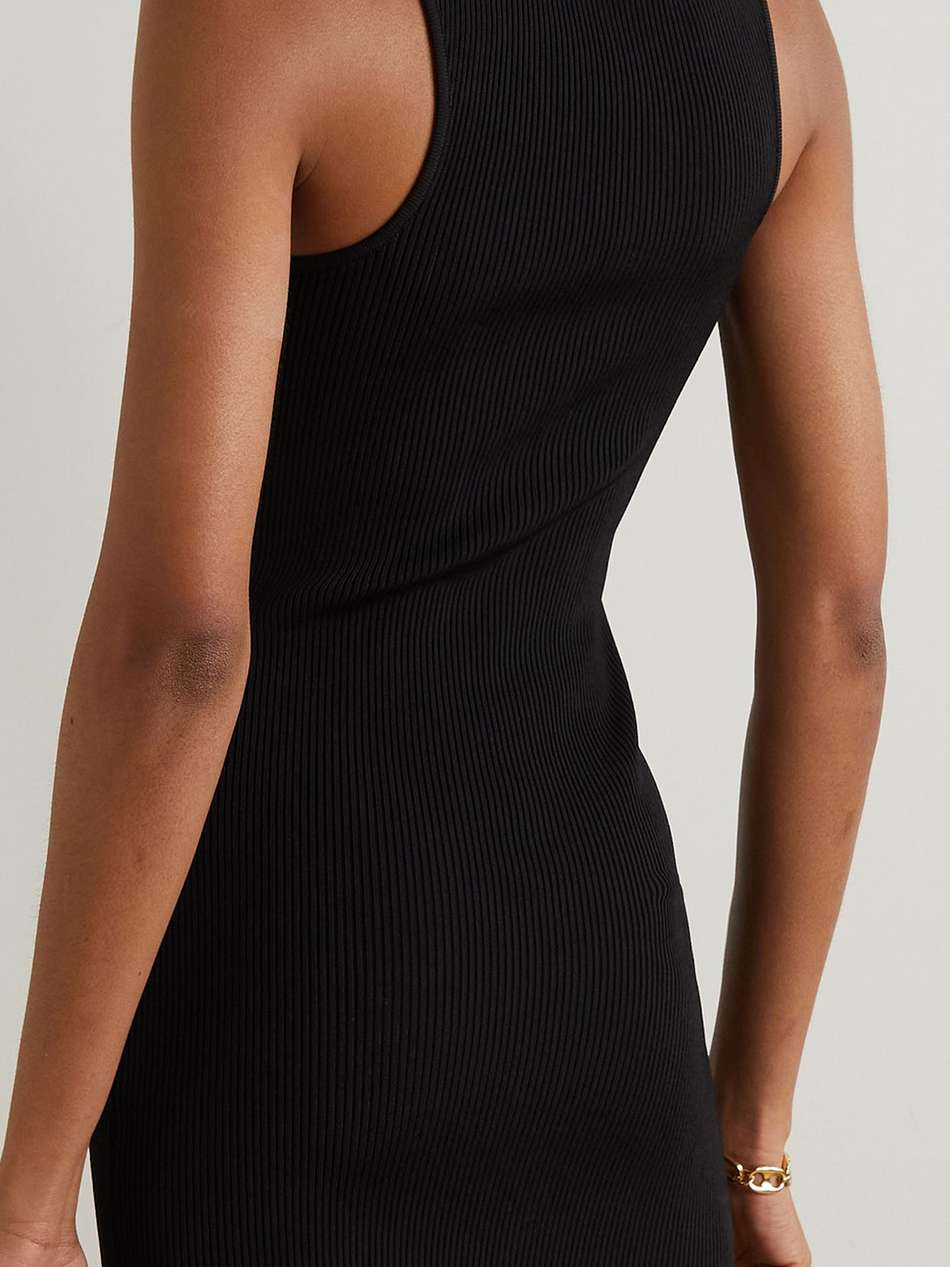 cutout embellished ribbed-jersey mini dress