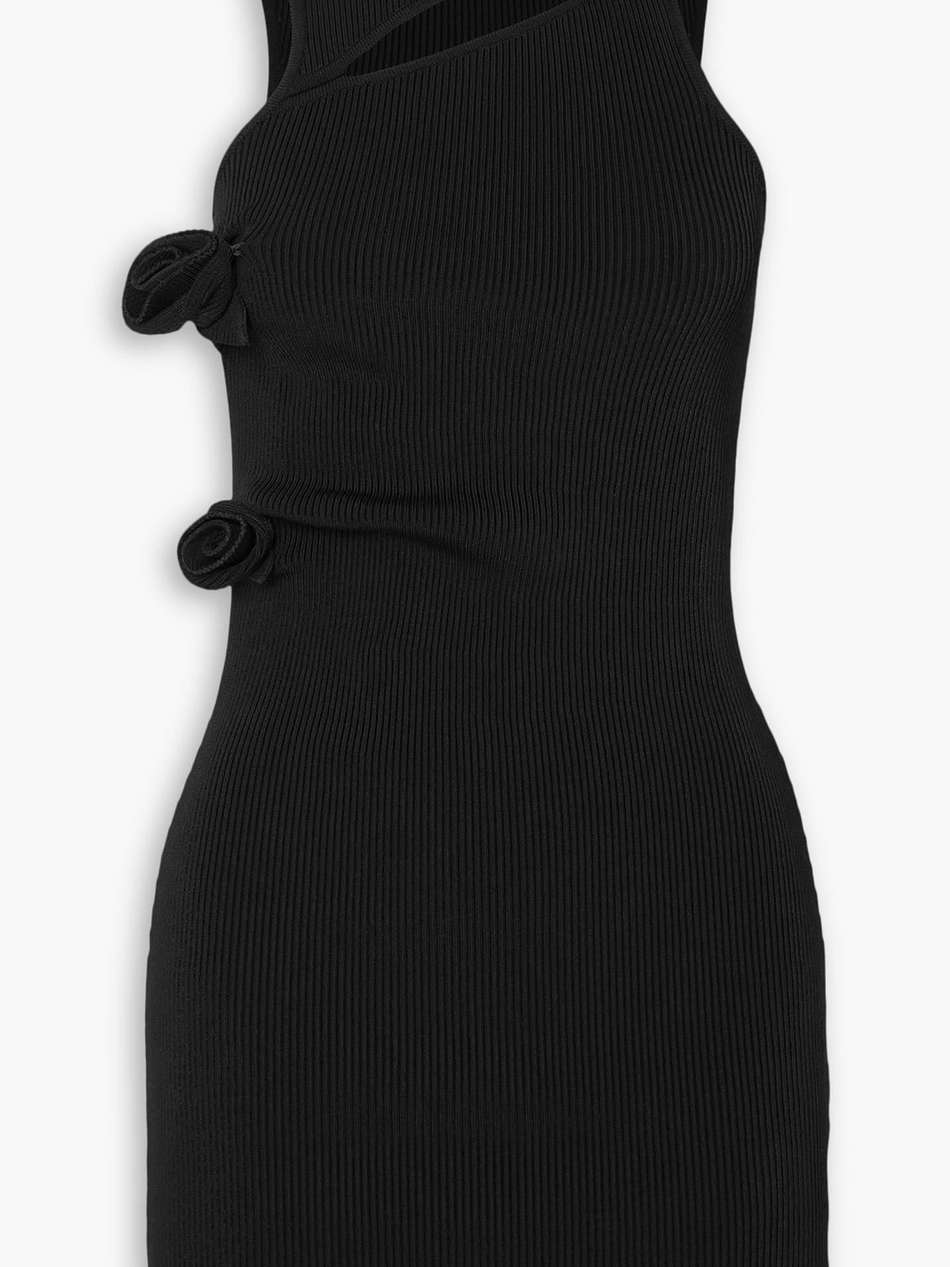 cutout embellished ribbed-jersey mini dress