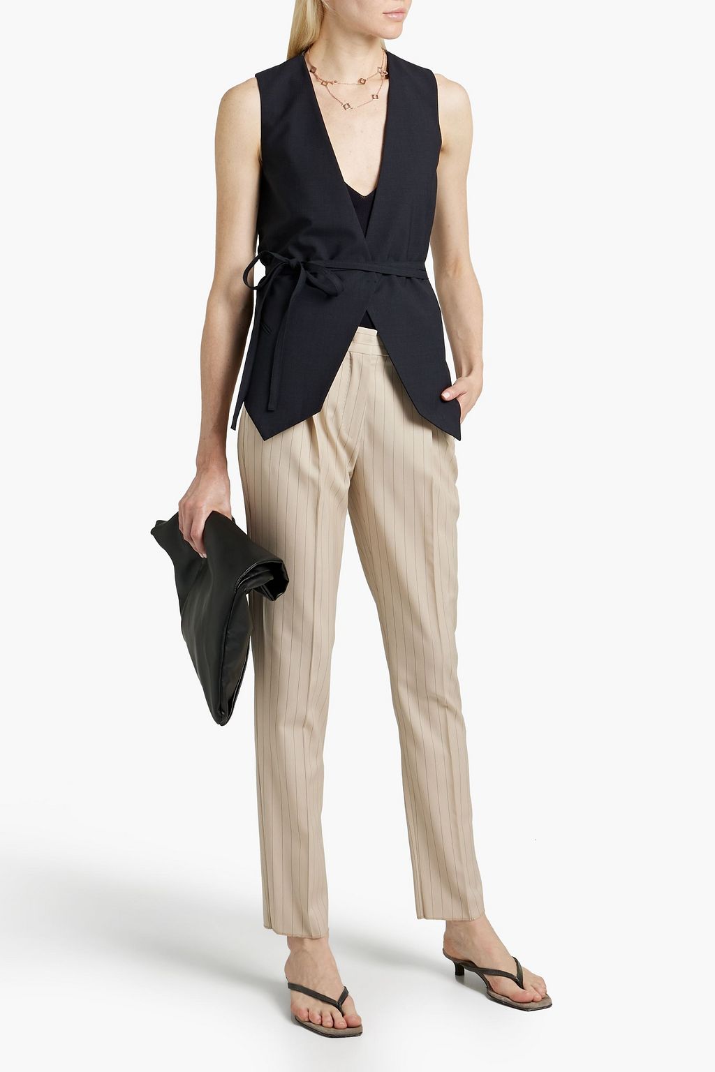 BRUNELLO CUCINELLI ウール混 ベスト ビーズ付き