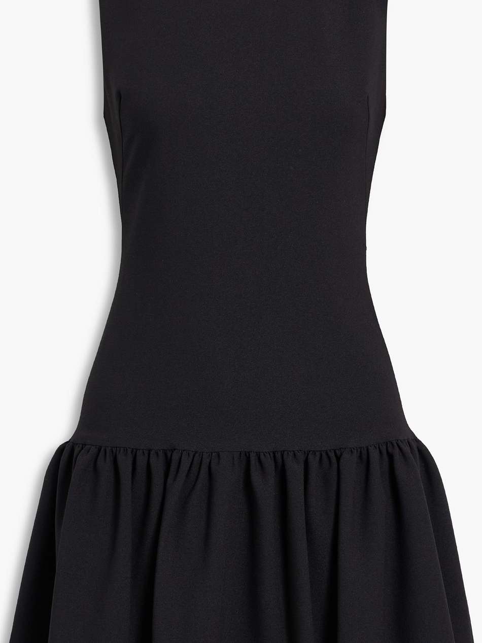 gathered crepe mini dress