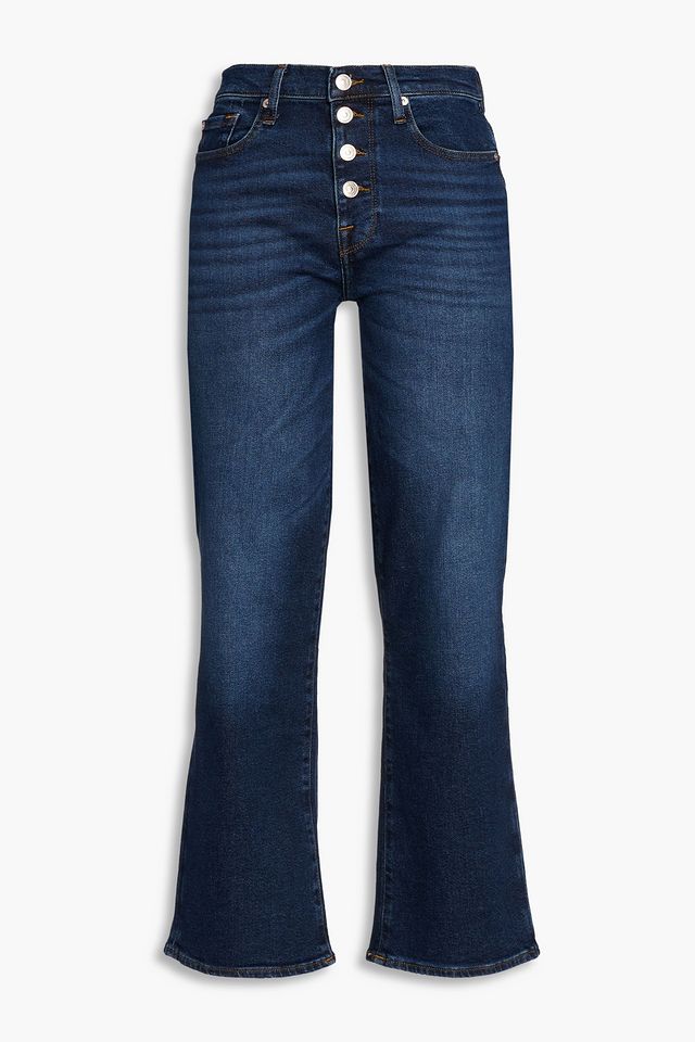 Alexa faded high-rise kick-flare jeans