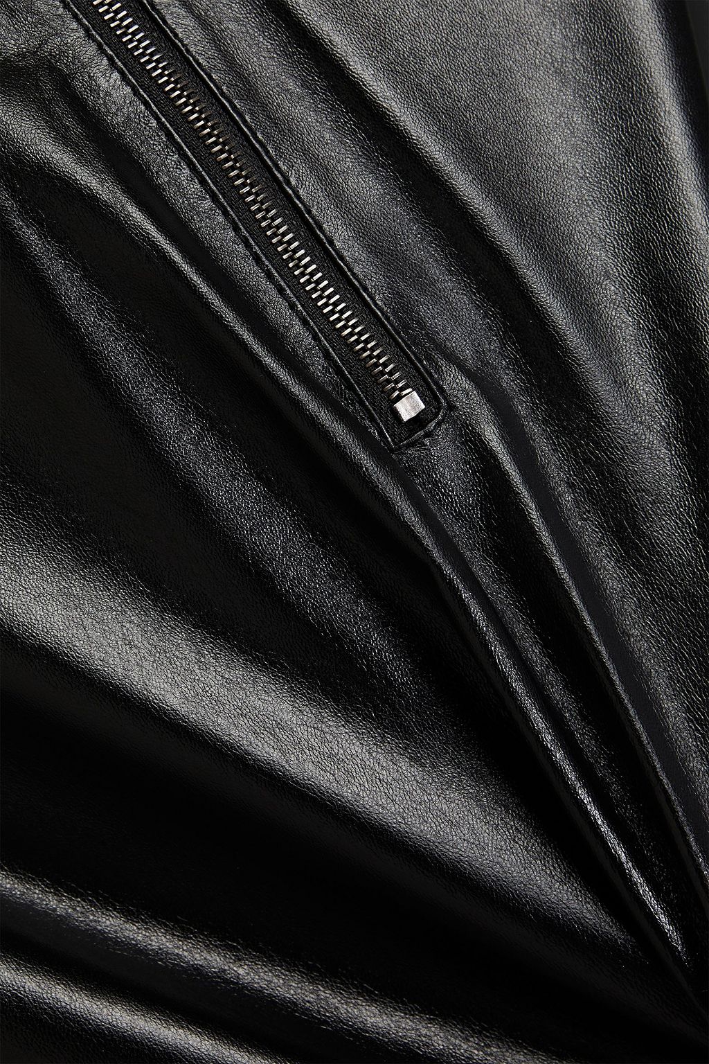VALENTINO Leather hooded jacket