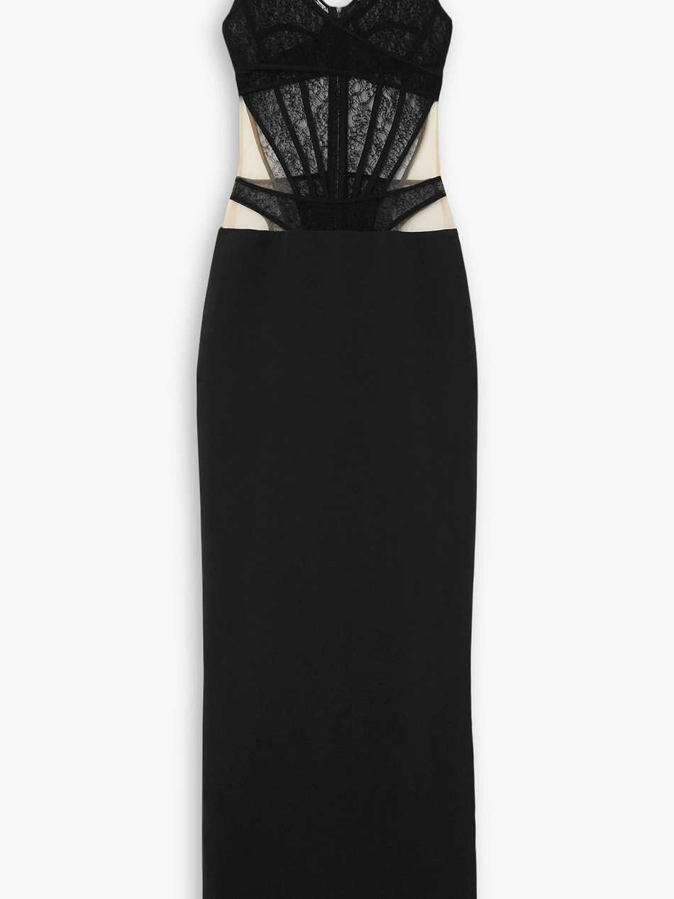 cutout lace and cady maxi dress