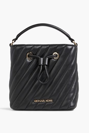  Michael Kors Suri Medium Bucket Leather Shoulder Bag Messenger  (Black Combo) : Clothing, Shoes & Jewelry