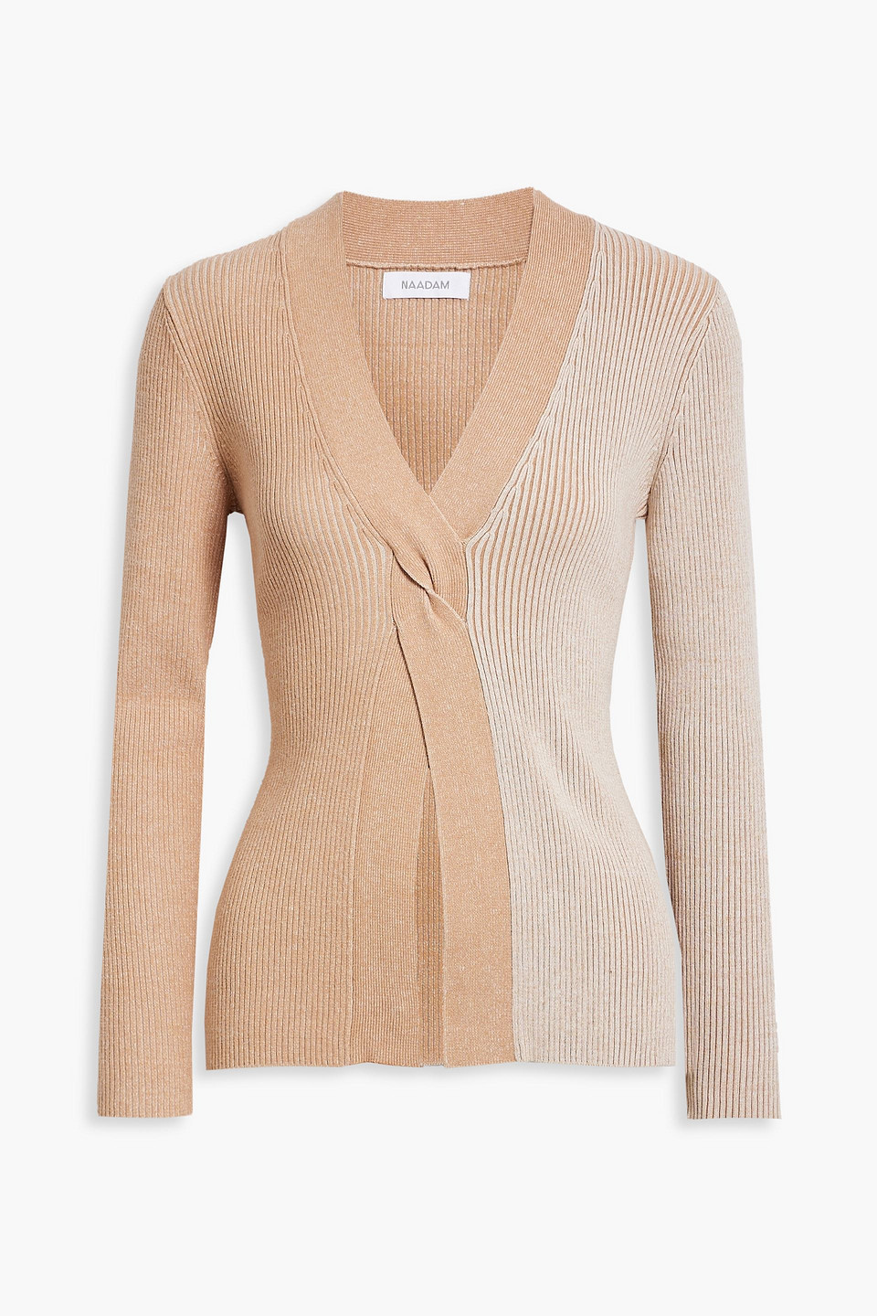 Naadam Ribbed Twist Front Sweater In Oatmeal Combo In Multi | ModeSens