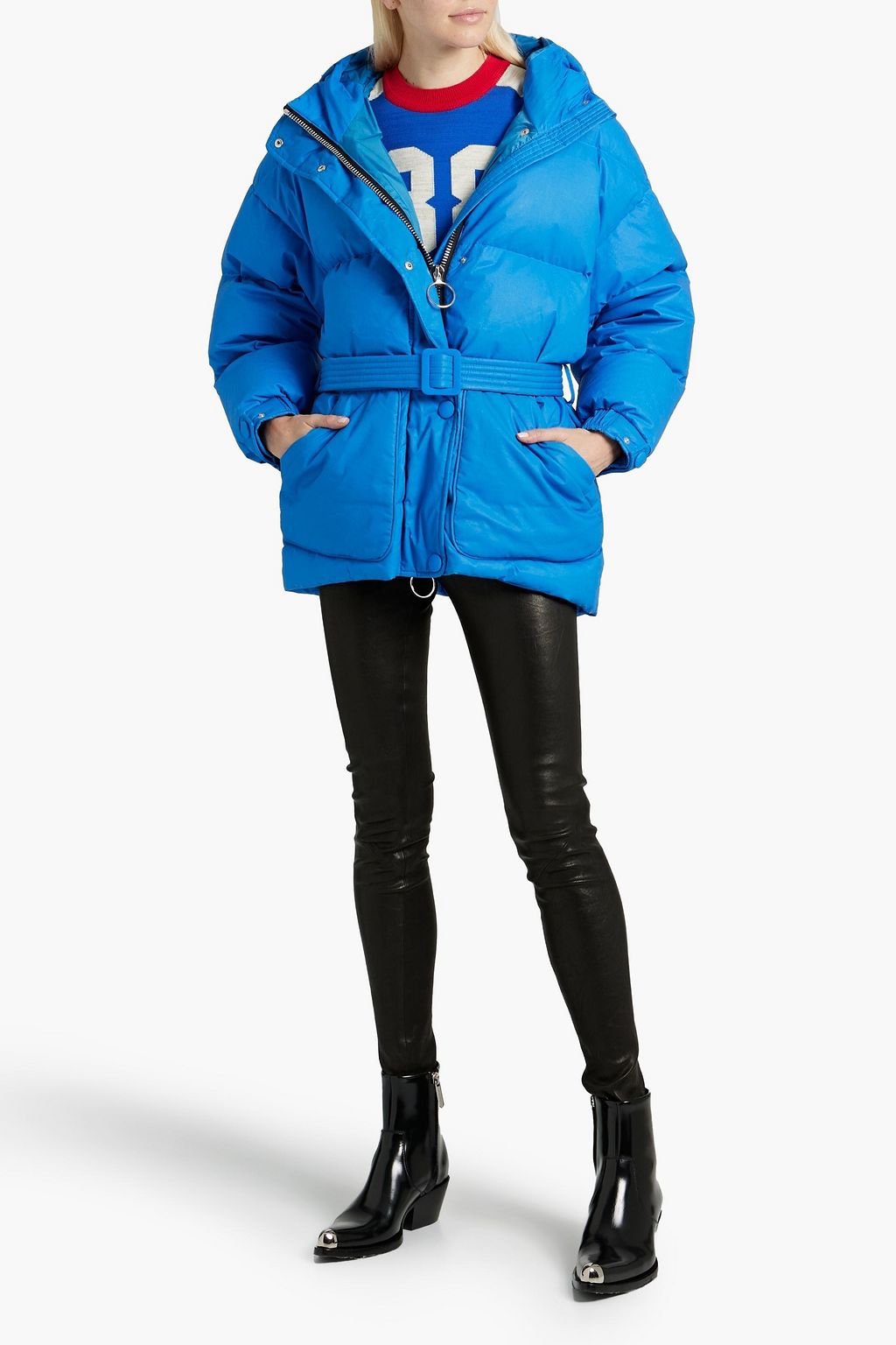 IENKI IENKI Michlin belted quilted shell hooded down jacket