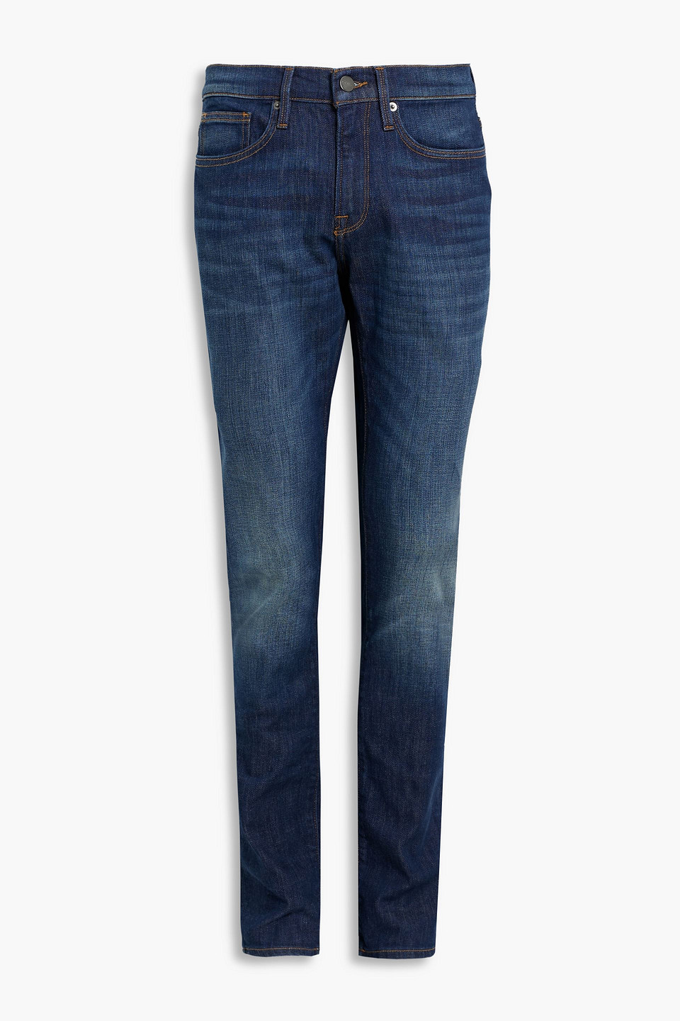 Shop Frame L'homme Slim-fit Faded Denim Jeans In Dark Denim