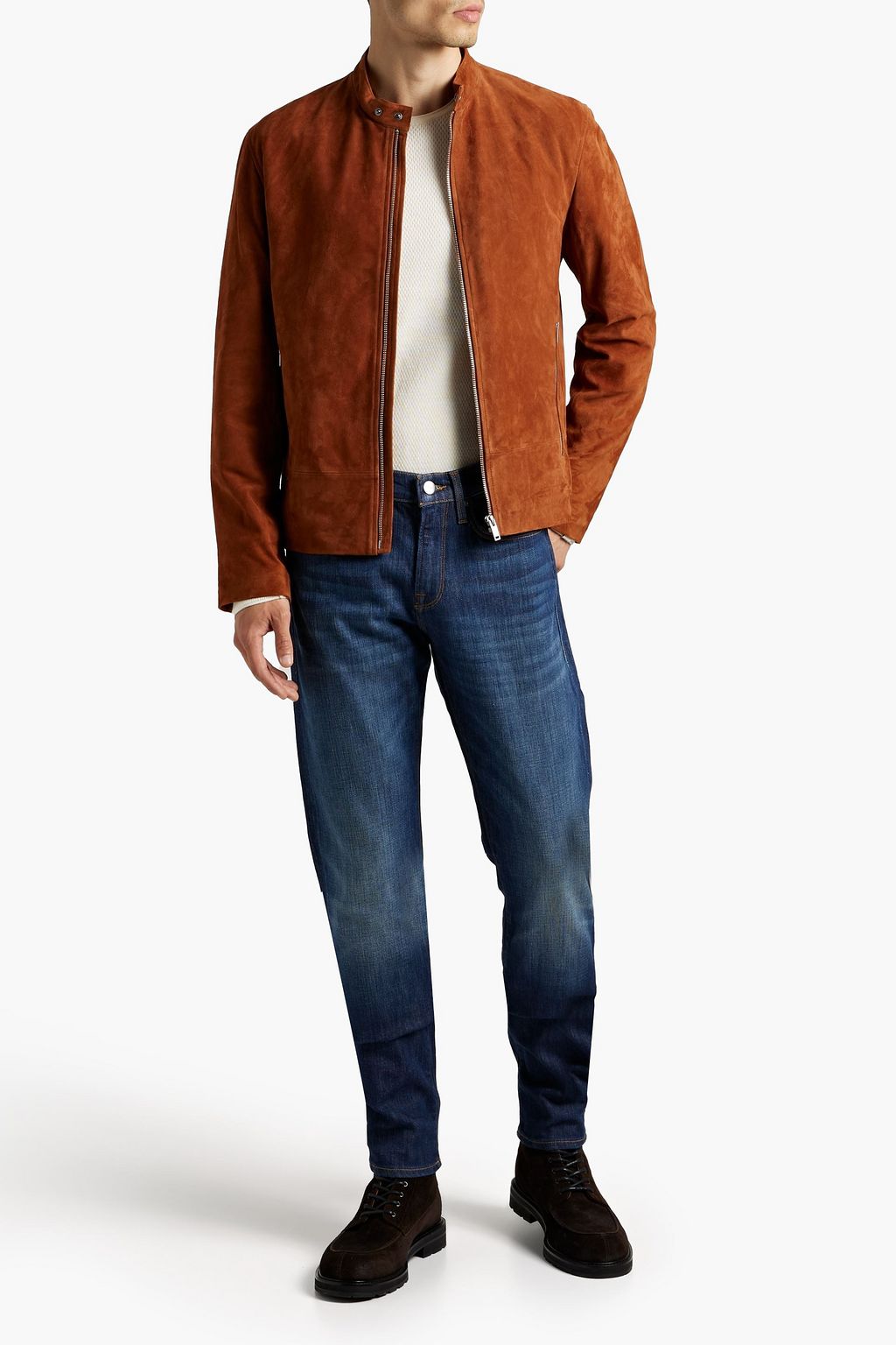 FRAME Jeans mit schmalem Bein aus ausgewaschenem Denim in Distressed-Optik