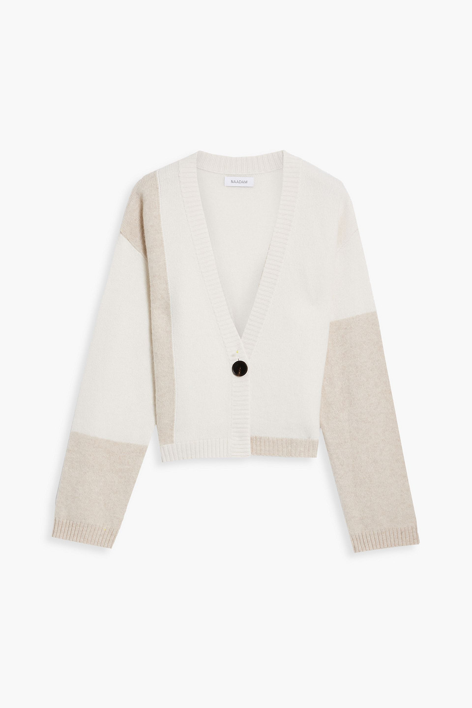 naadam - two-tone cashmere cardigan - neutral - s