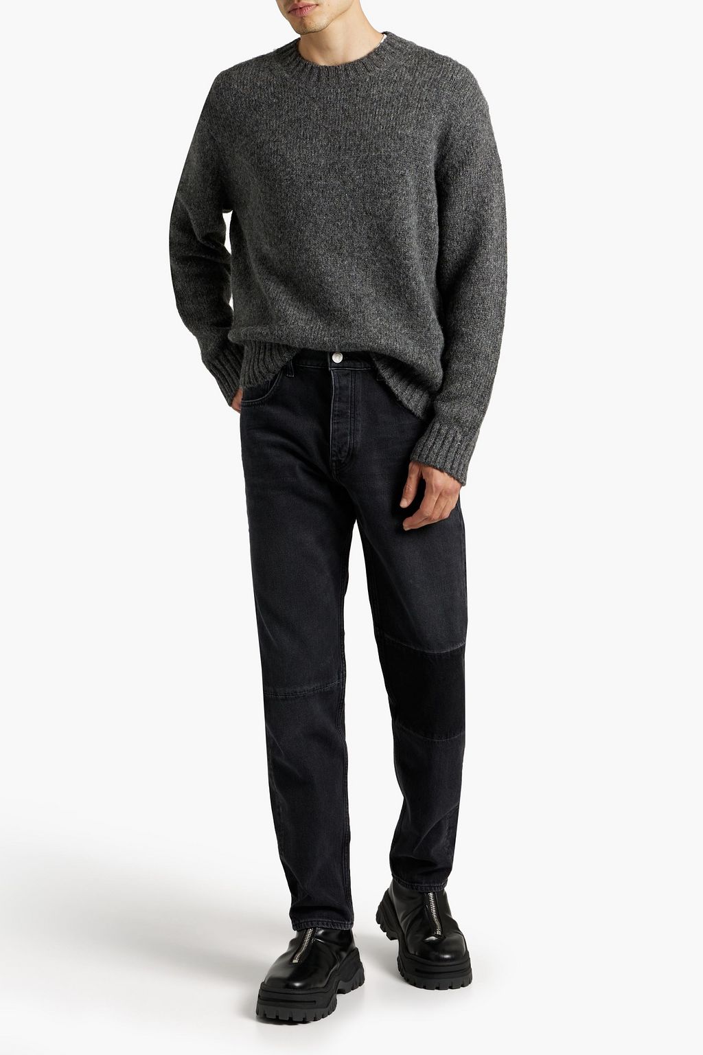 FRAME Mélange brushed knitted sweater