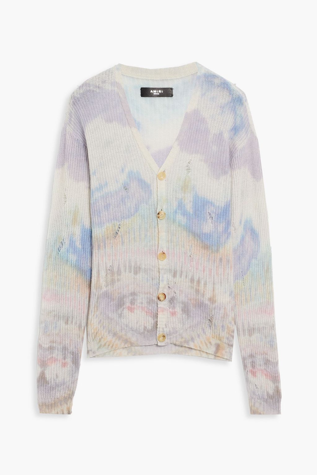 AMIRI Distressed tie-dyed cashmere cardigan | THE OUTNET