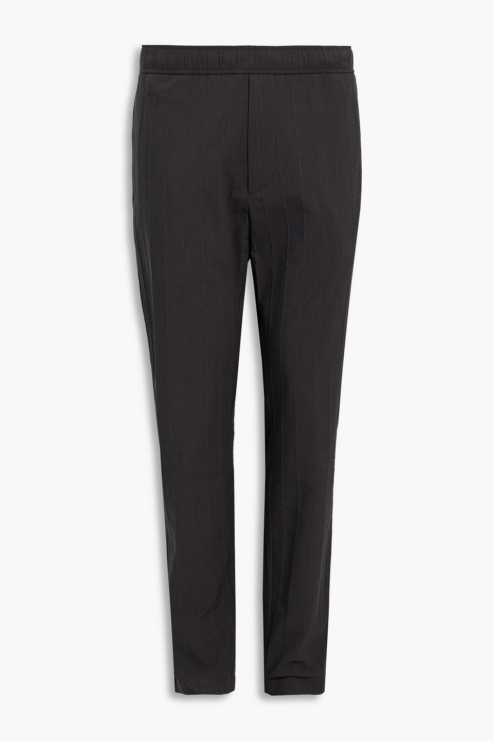 theory - tapered cotton-blend jacquard pants - gray - m
