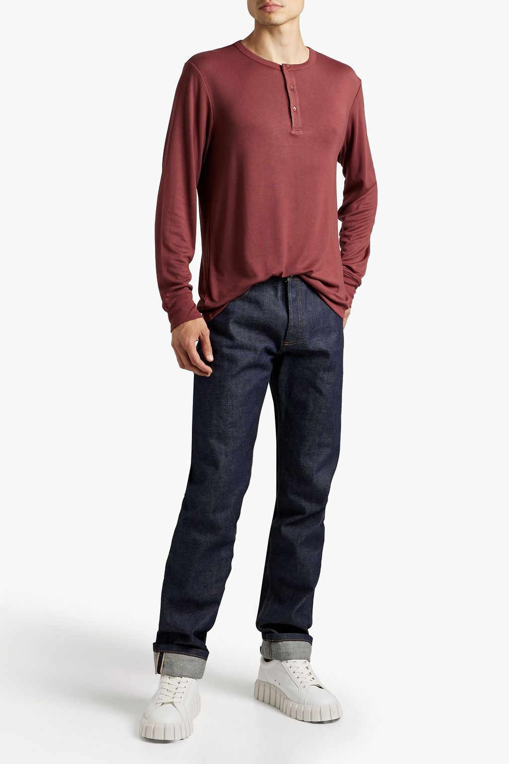 THEORY Modal-blend jersey Henley T-shirt