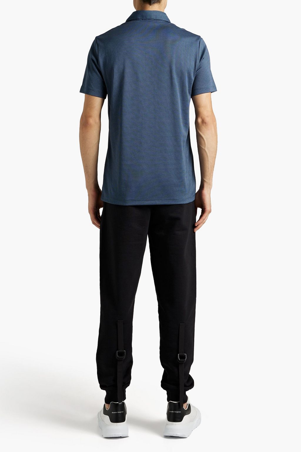 THEORY Jacquard-knit cotton-blend polo shirt