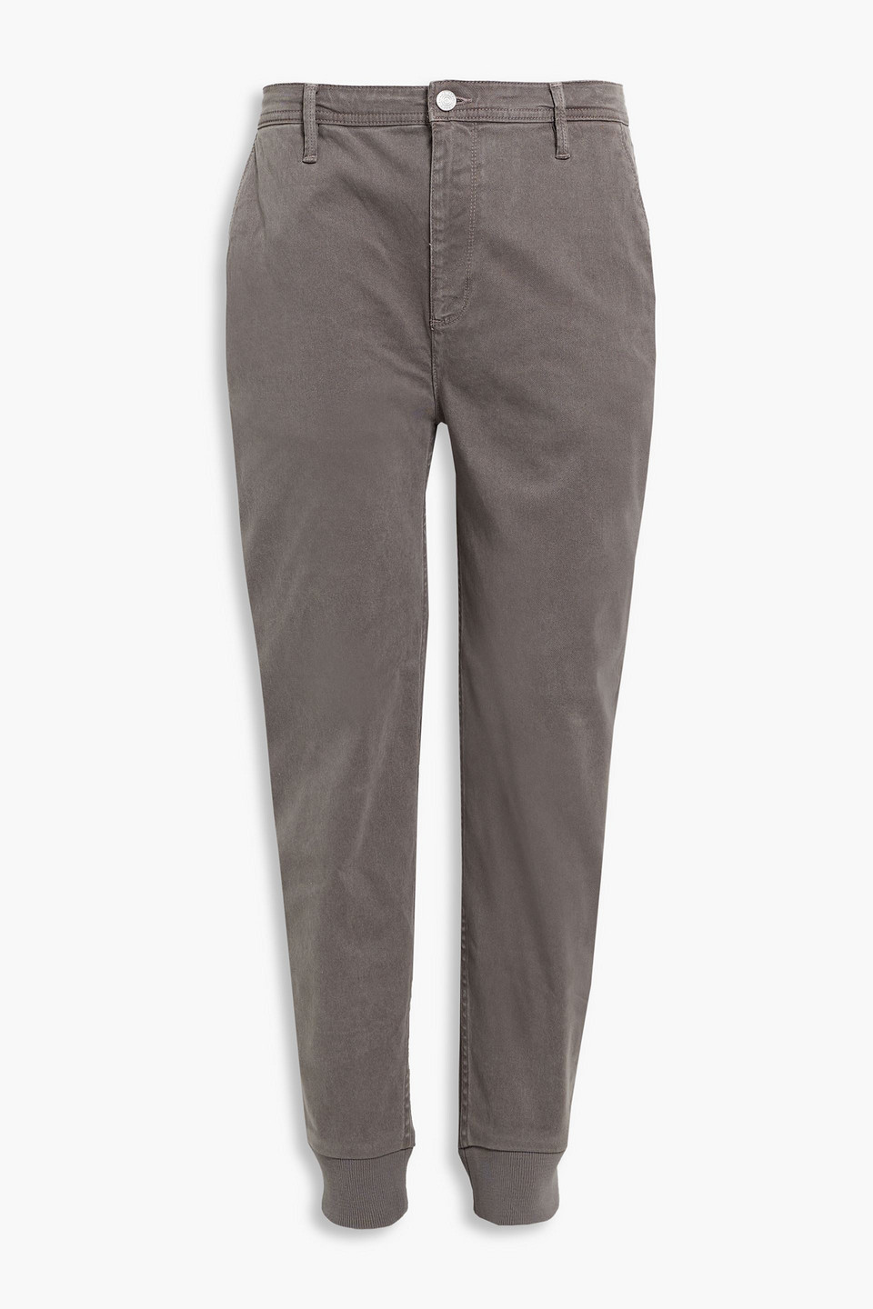 frame - jogger tapered faded lyocell-blend twill pants - gray - 34