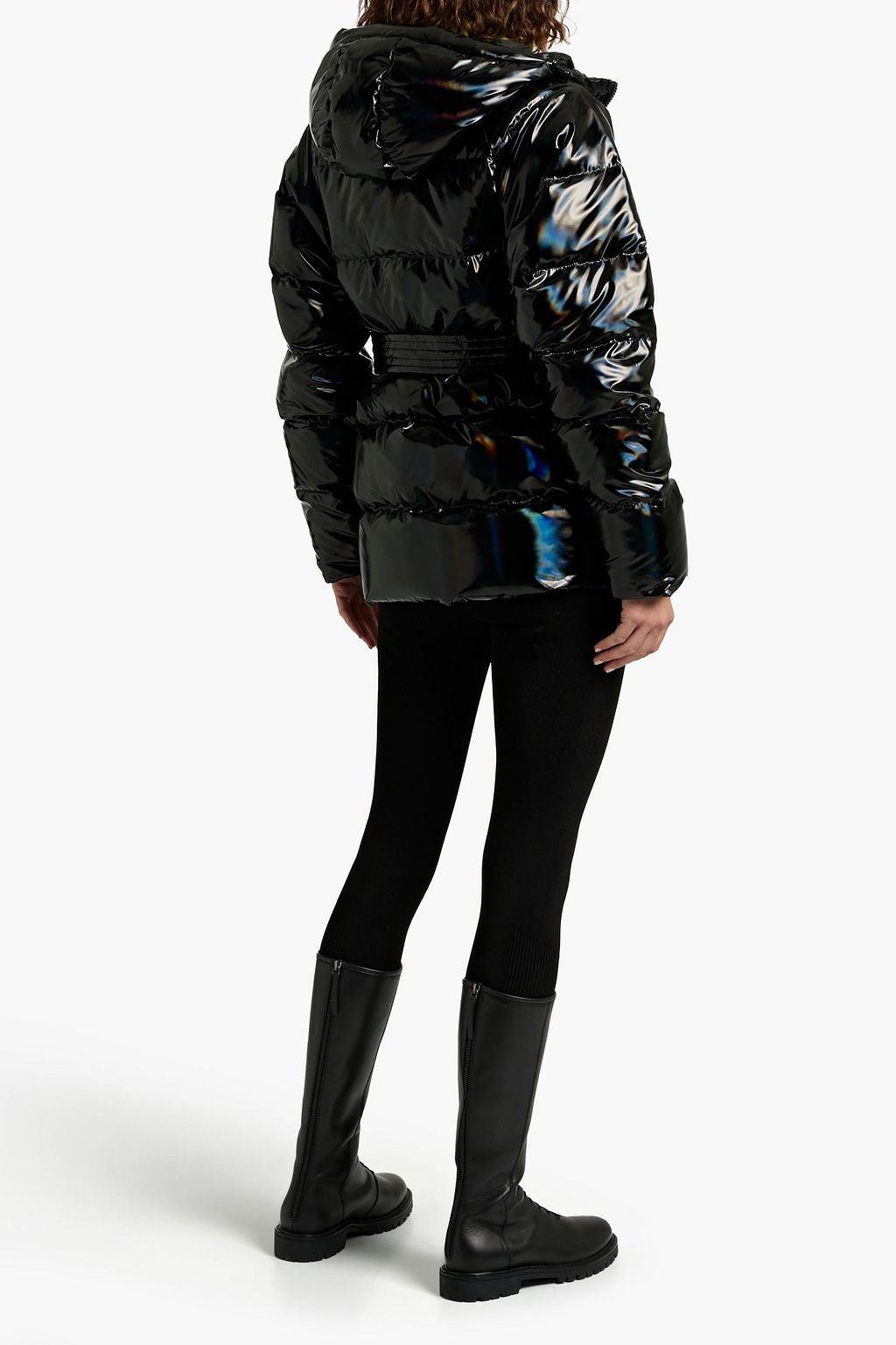 IENKI IENKI Berlin holographic quilted shell hooded down jacket