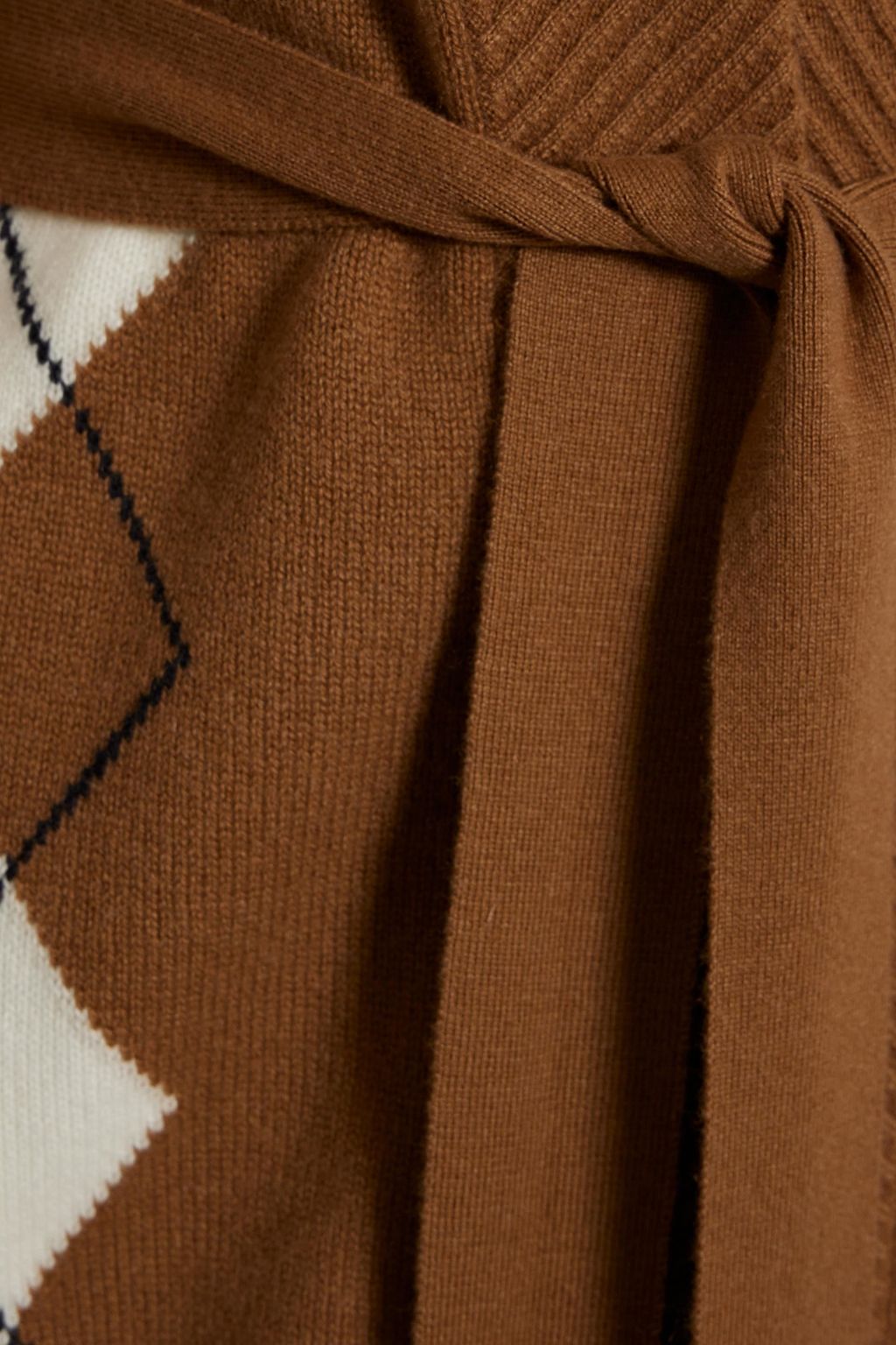 ARCH4 Rowan belted argyle cashmere cardigan