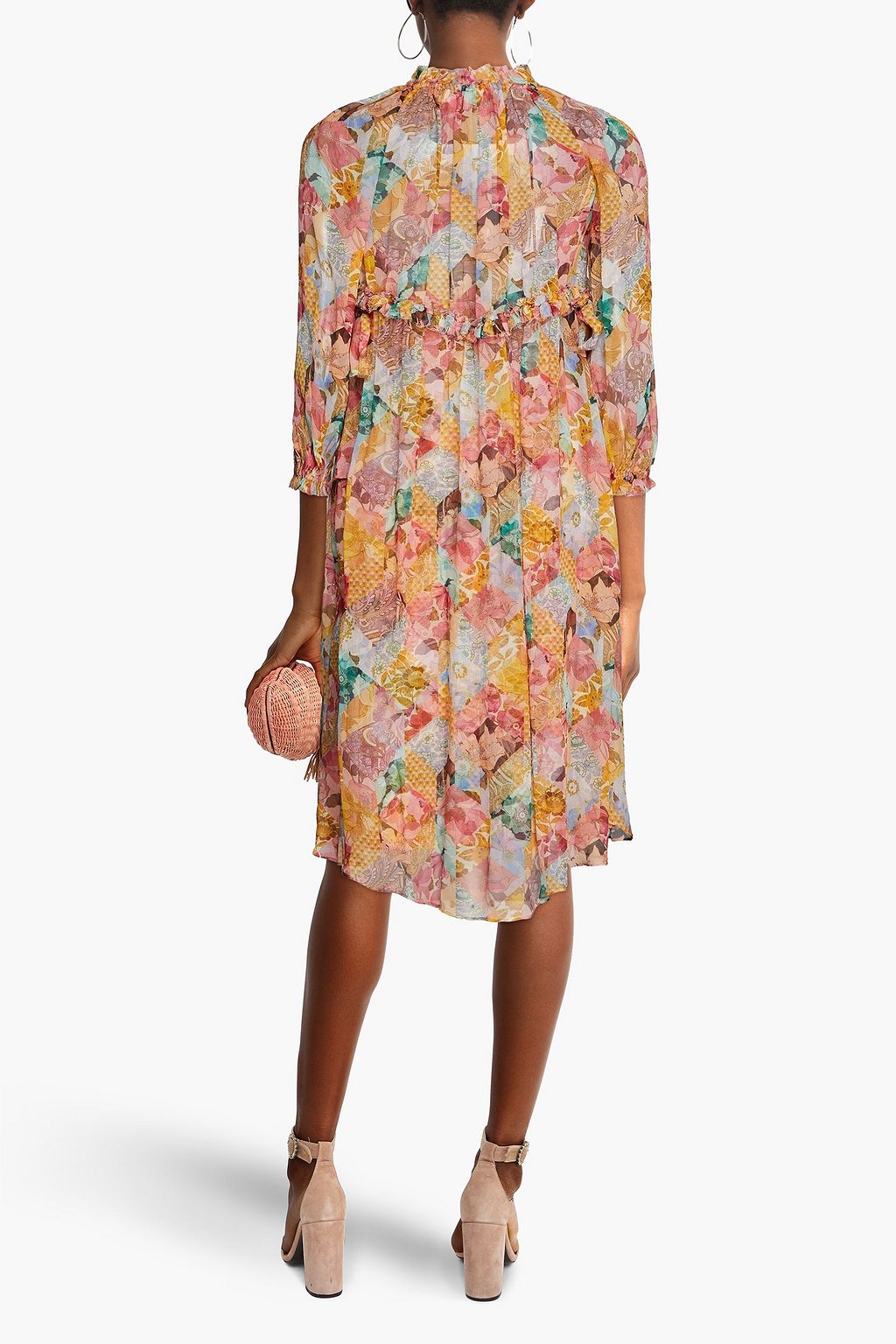 ZIMMERMANN Printed crepon midi dress