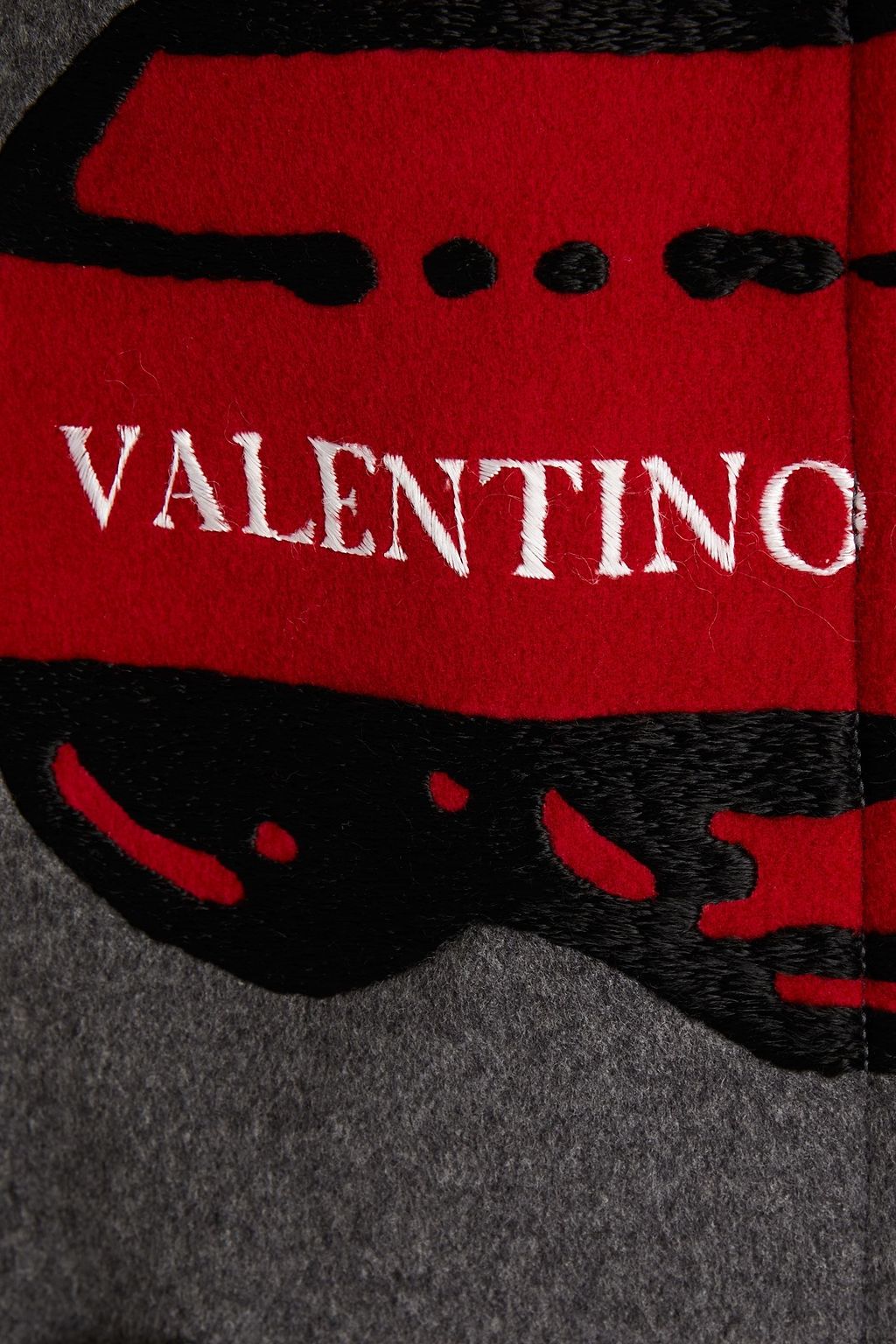 VALENTINO GARAVANI WITH UNDERCOVER Hoodie aus Filz aus einer gebürsteten Woll-Kaschmirmischung mit Stickereien