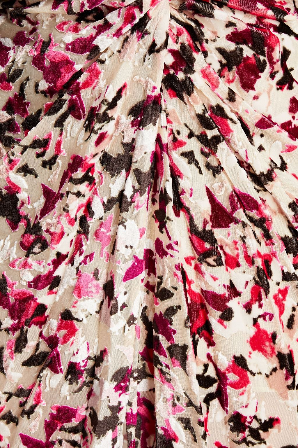 RAG & BONE Knotted printed devoré-velvet midi skirt