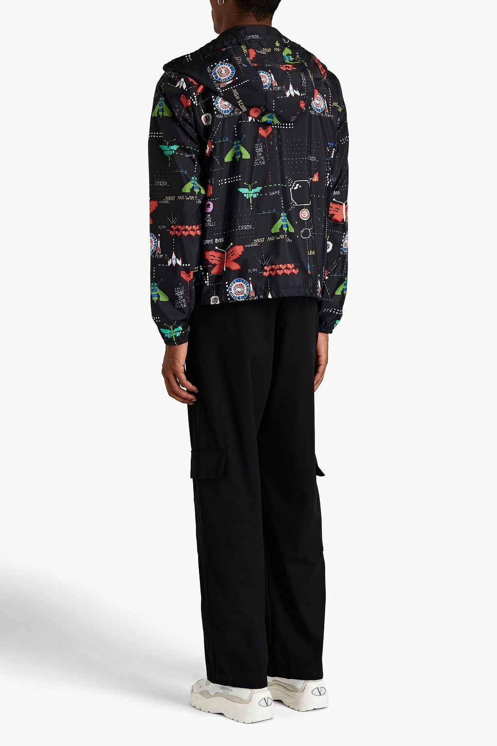 VALENTINO Printed shell hooded zip-up jacket