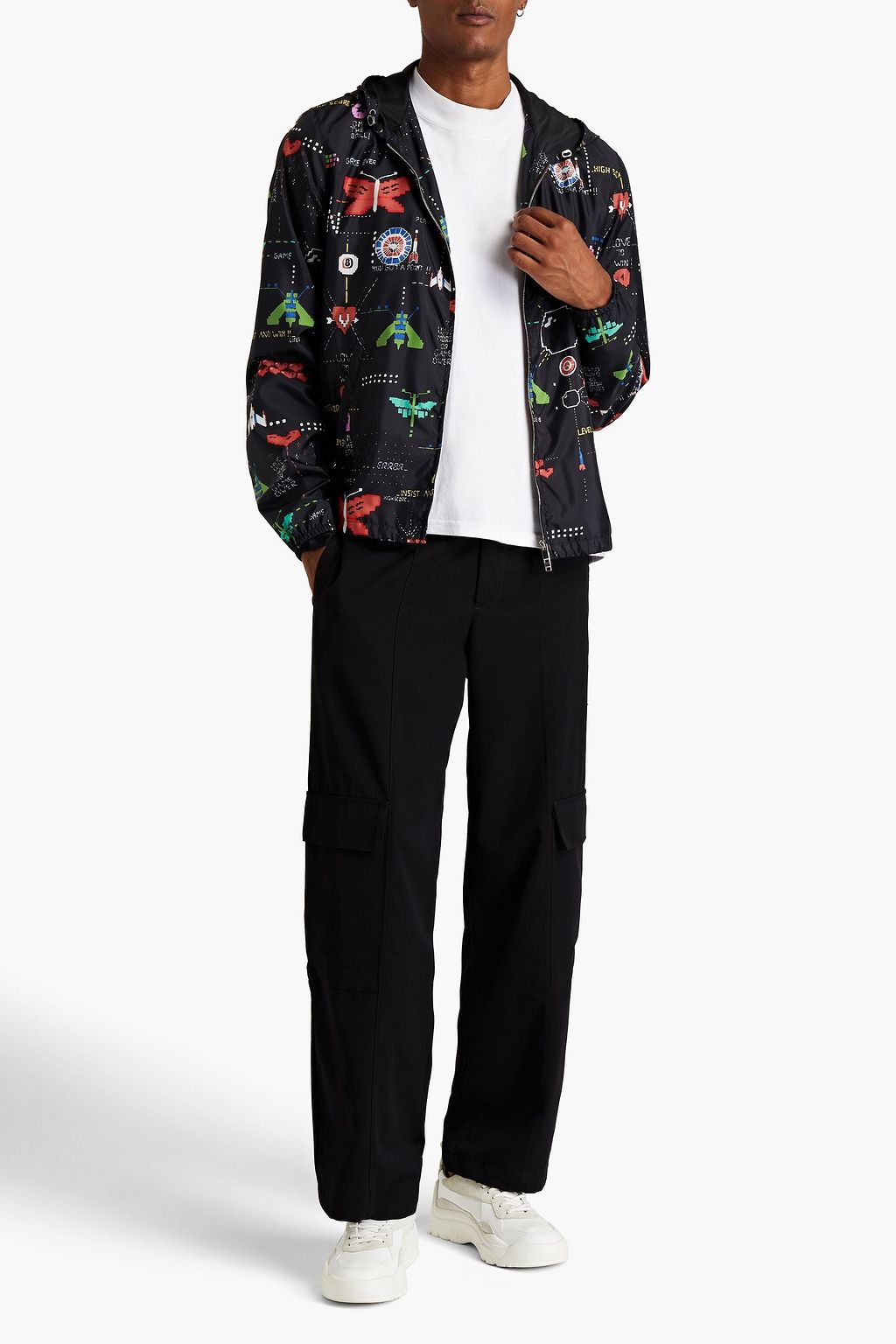 VALENTINO Printed shell hooded zip-up jacket