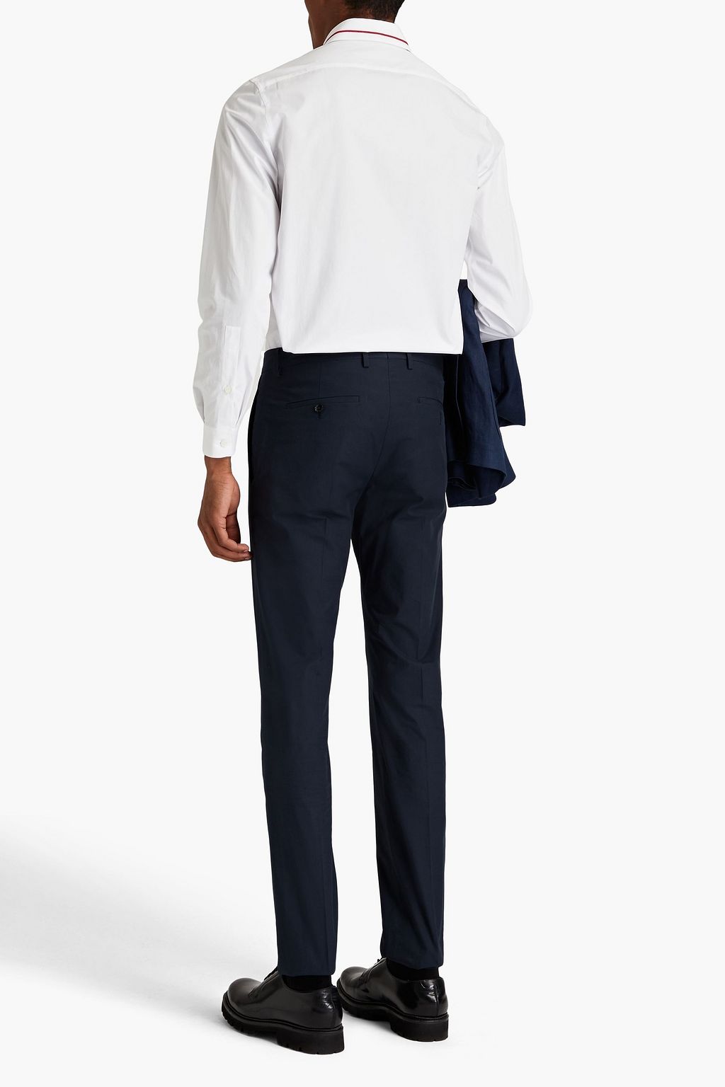 VALENTINO Slim-fit cotton-poplin pants