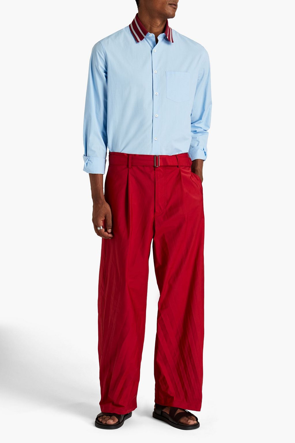 VALENTINO Pleated belted twill pants
