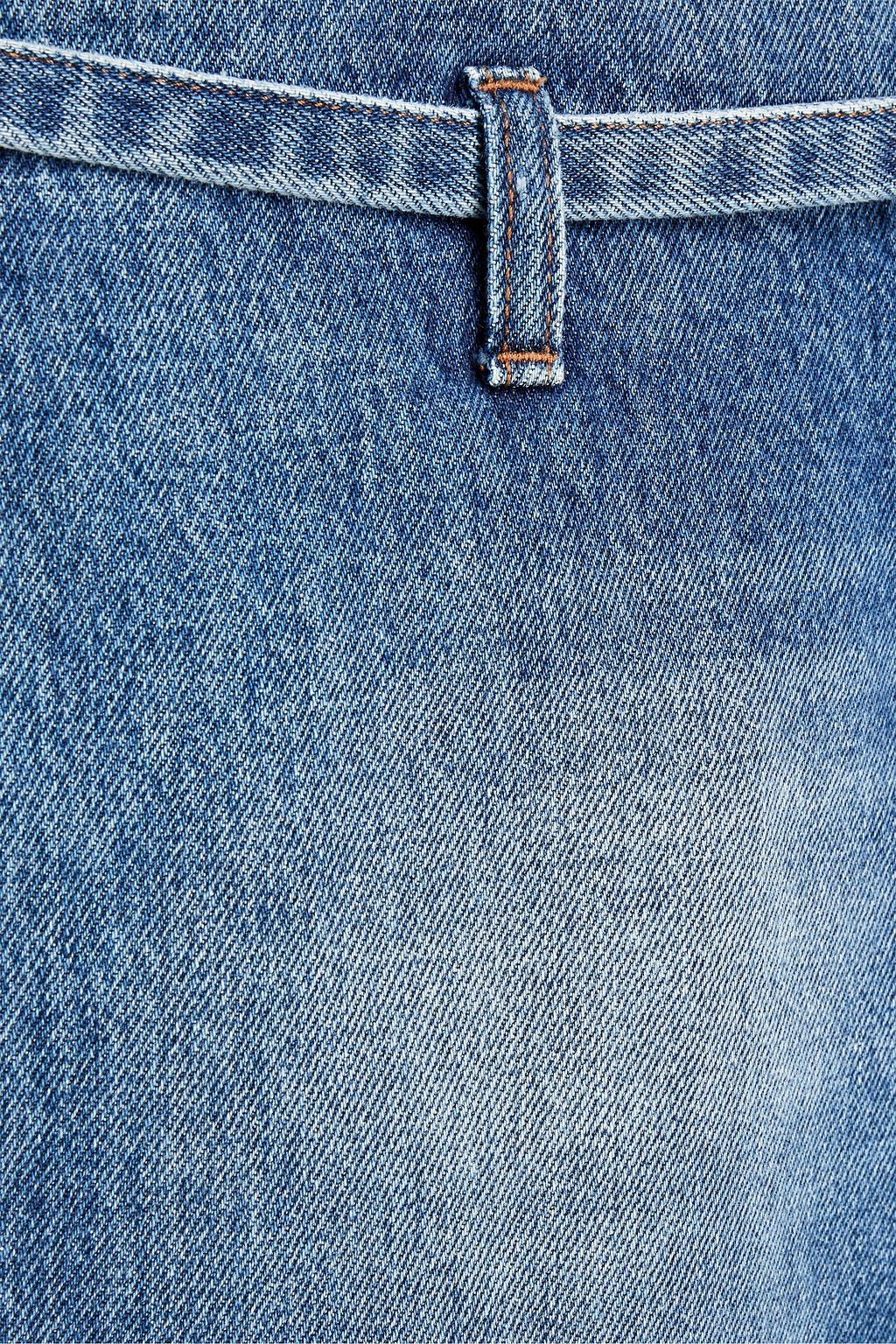 VALENTINO GARAVANI Tapered distressed faded denim jeans