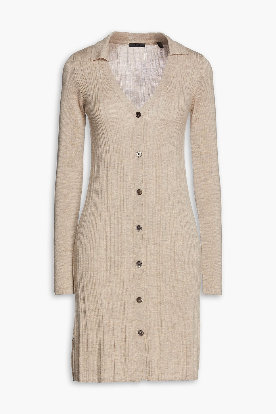 Ribbed merino wool mini dress