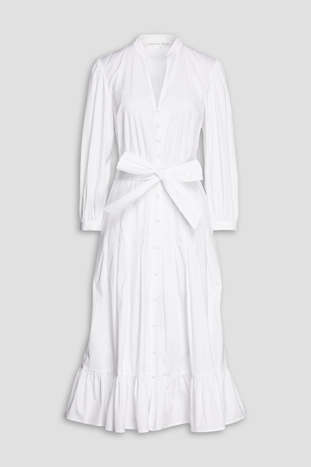 VERONICA BEARD Izie pleated cotton-blend poplin midi shirt dress | Sale up  to 70% off | THE OUTNET