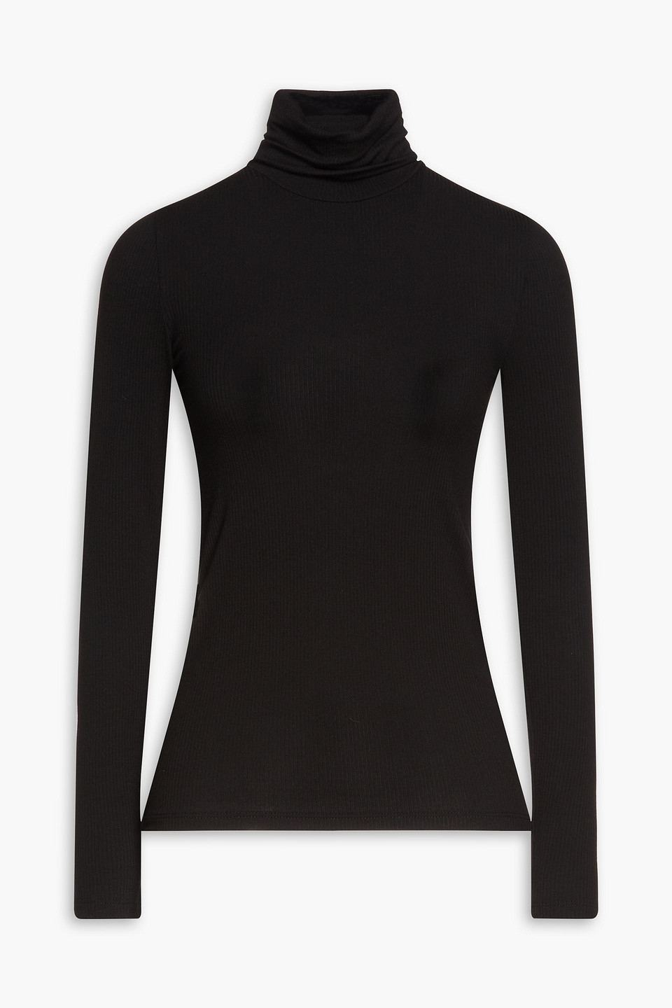 Atm Anthony Thomas Melillo Ribbed Modal-blend Jersey Top In Black