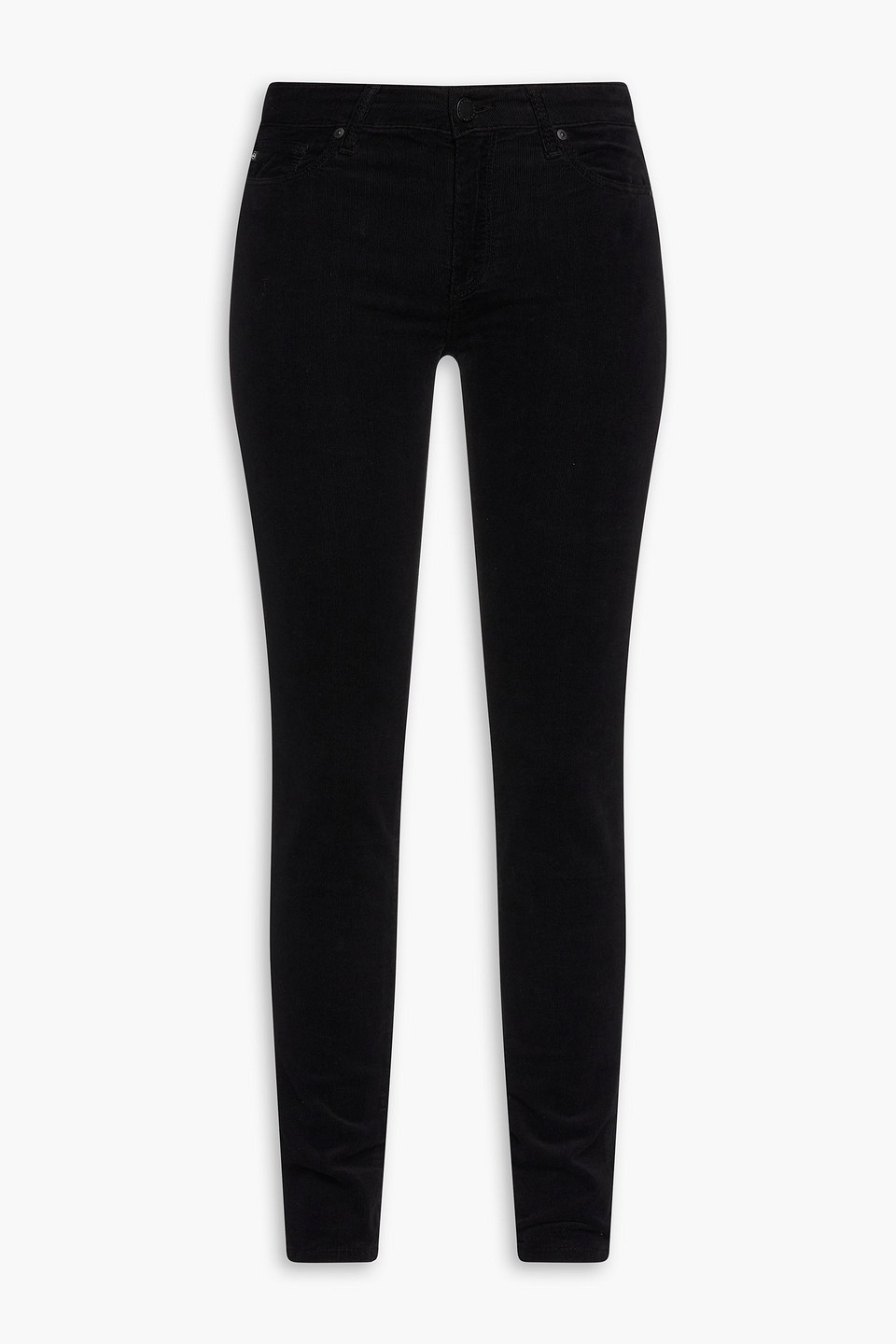 Ag Corduroy Slim-leg Trousers In Black