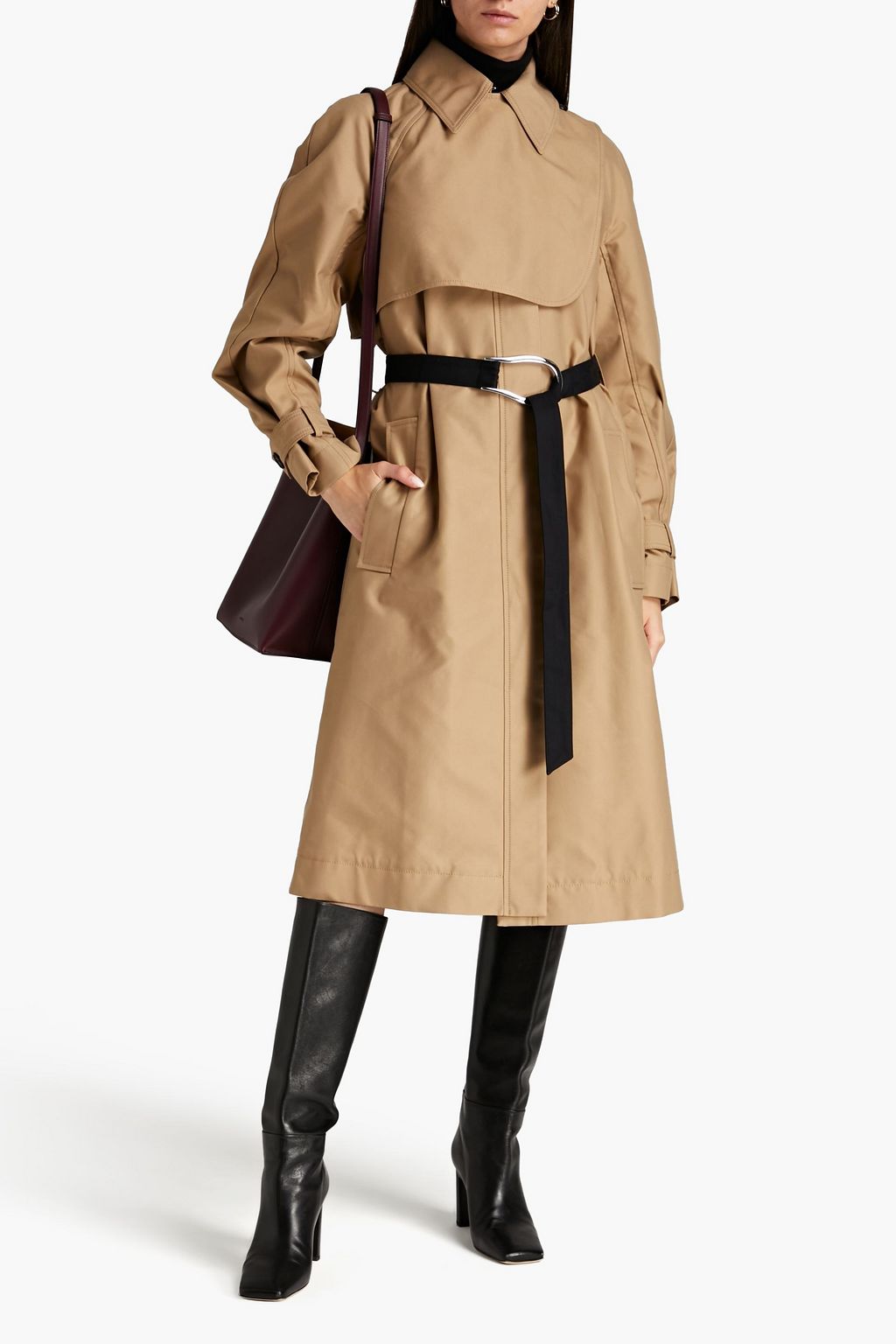 VICTORIA, VICTORIA BECKHAM Belted cotton-blend twill trench coat