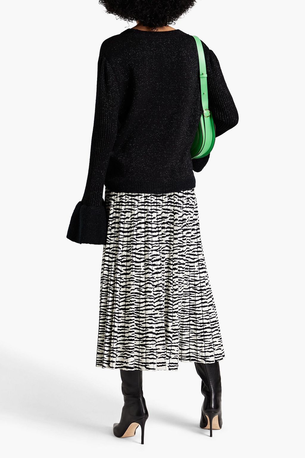 DIANE VON FURSTENBERG Metallic ribbed-knit sweater