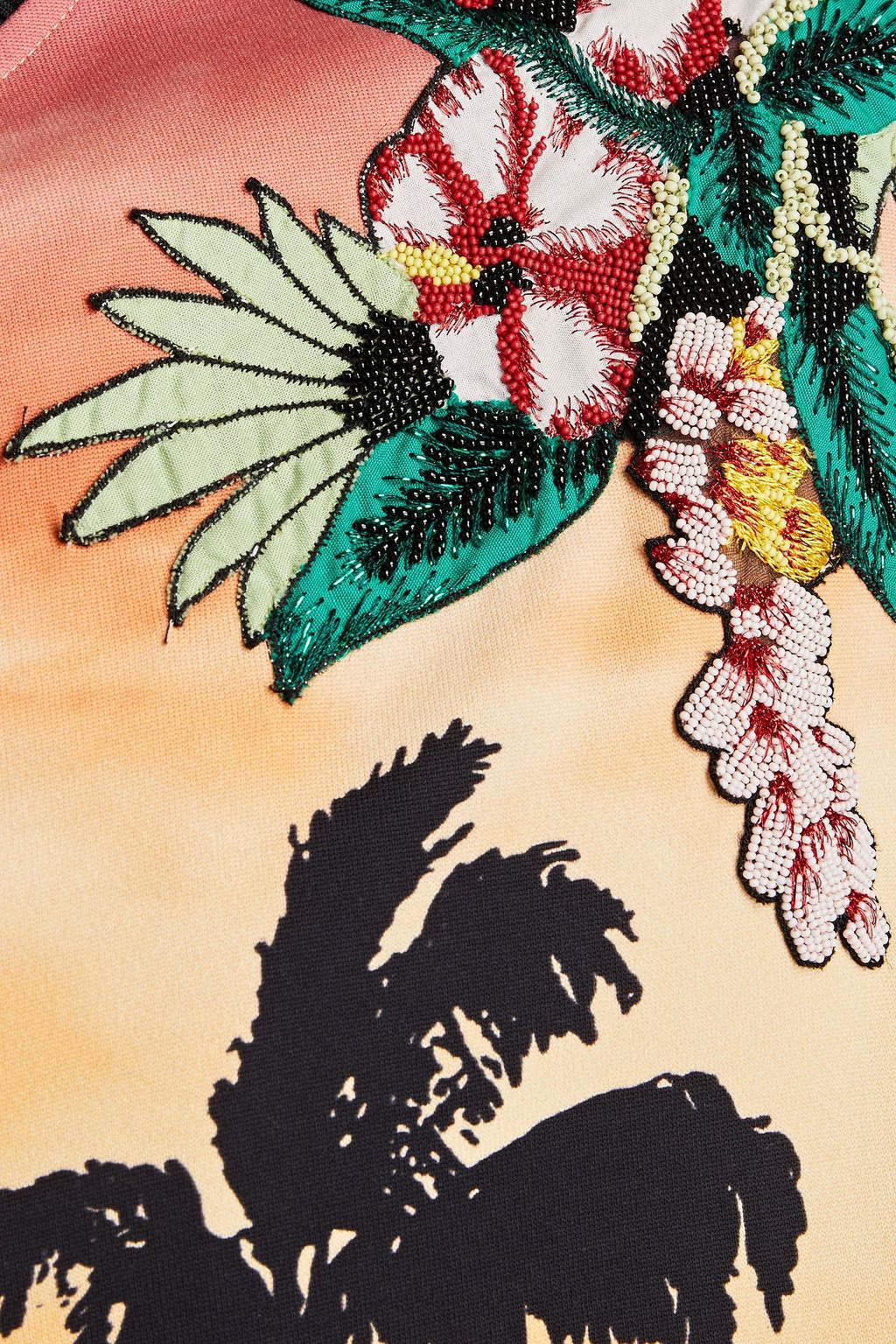 VALENTINO Embellished printed jersey bomber jacket