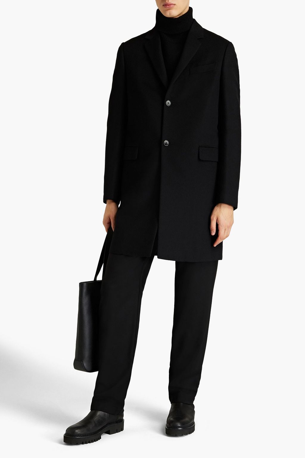 VALENTINO GARAVANI Brushed cashmere, silk and wool blend twill coat