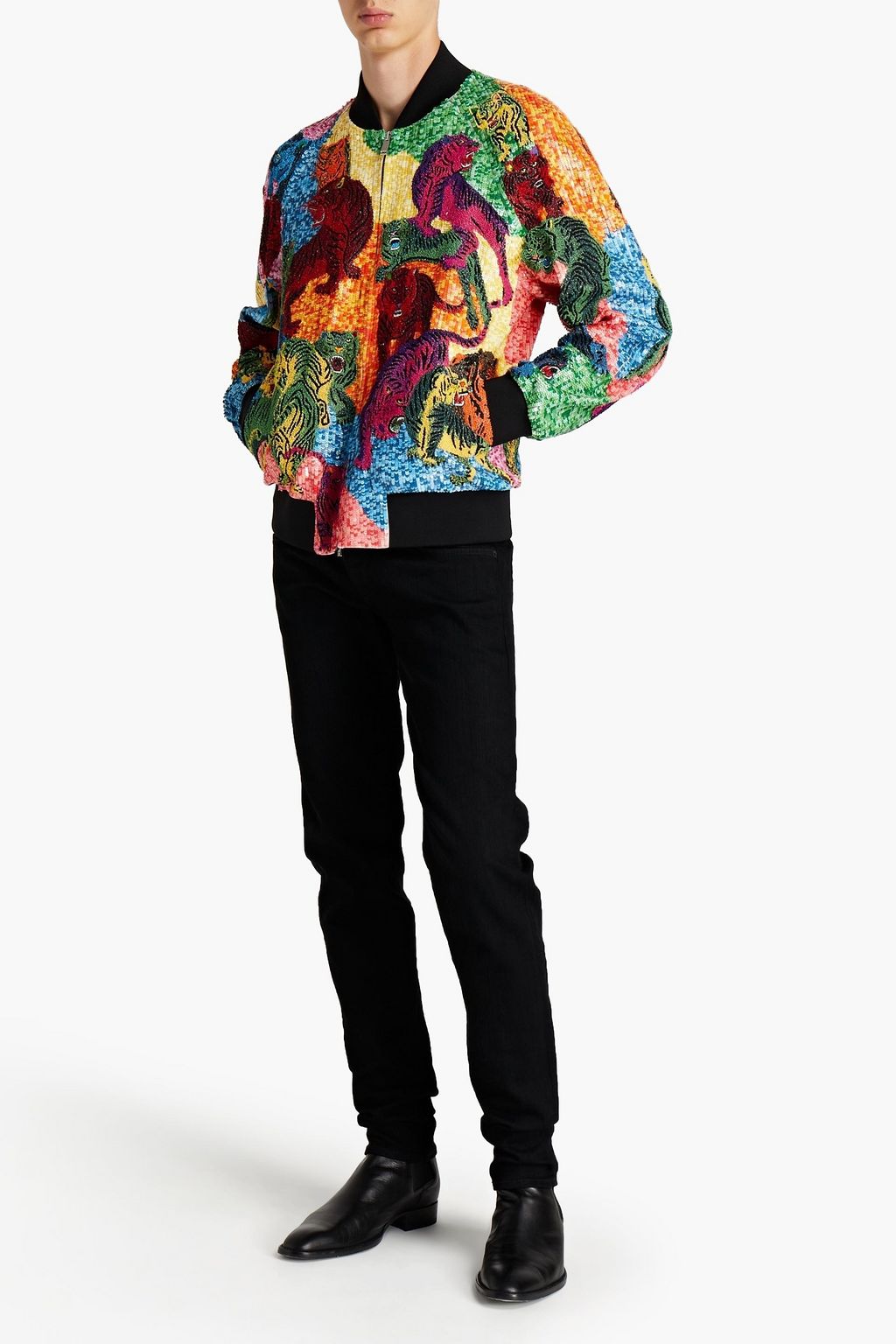 VALENTINO GARAVANI Sequined woven bomber jacket