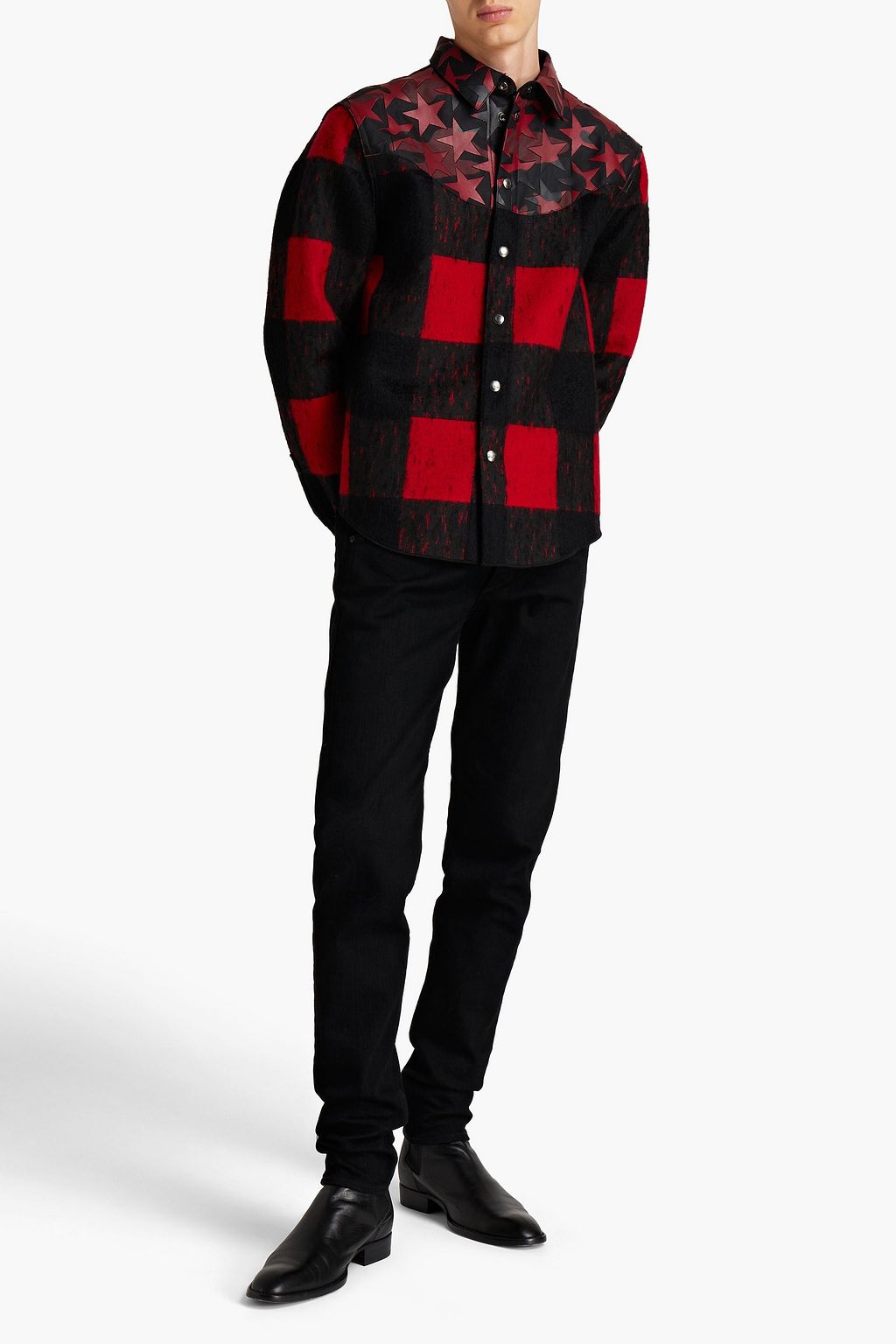 VALENTINO GARAVANI Camouflage-print checked brushed jacquard jacket